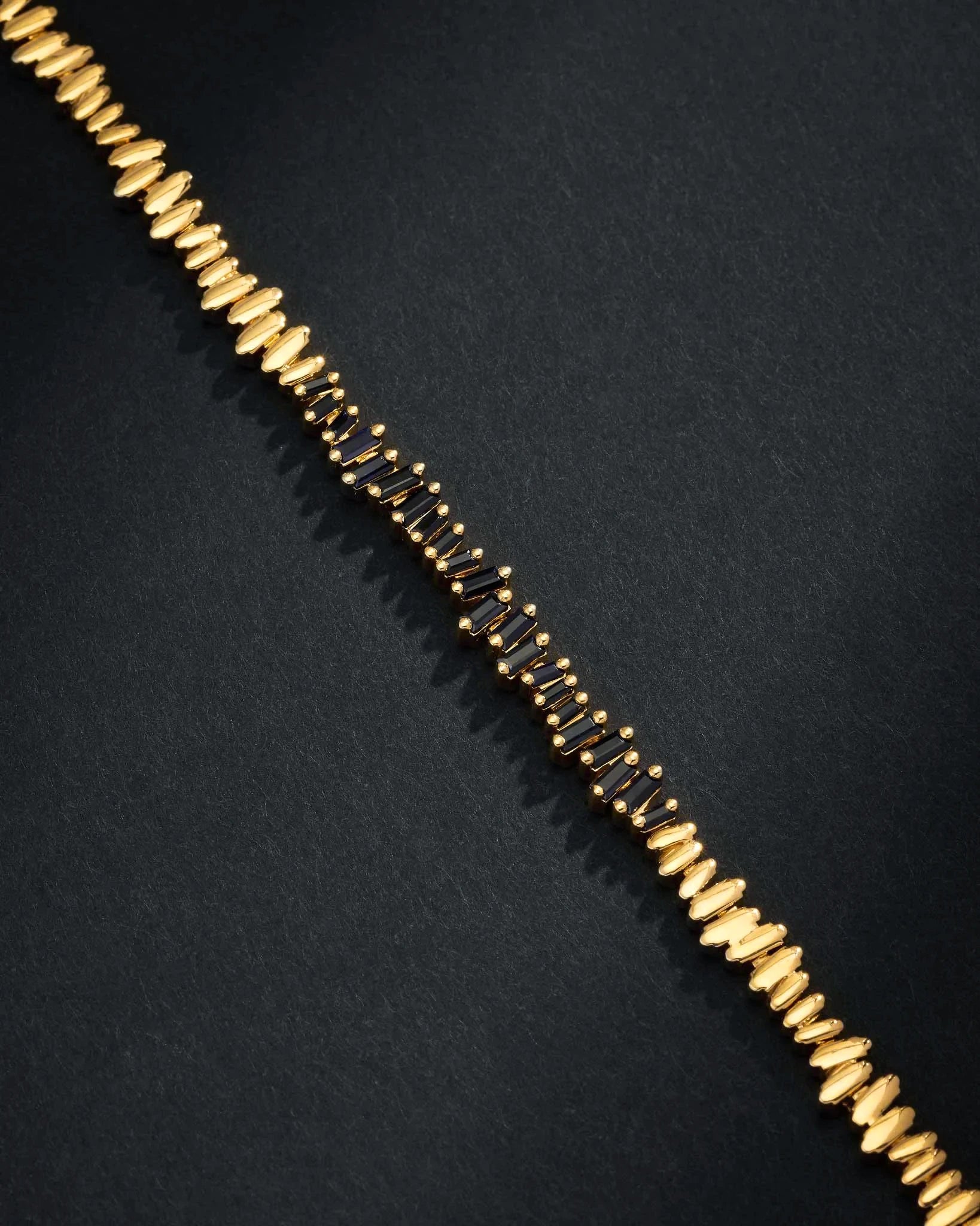 Suzanne Kalan Men's Golden Black Sapphire ID Bracelet in 18k yellow gold