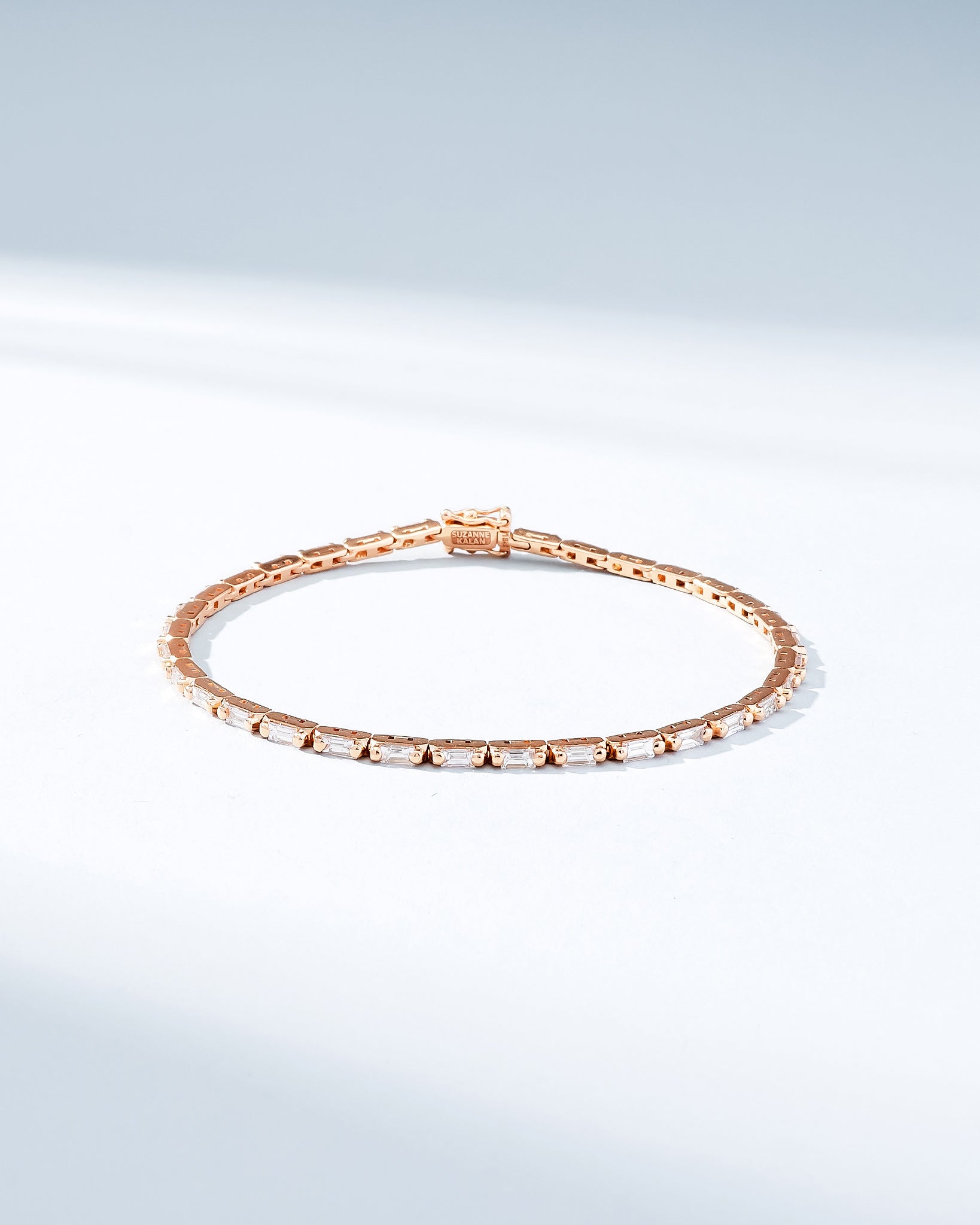 Suzanne Kalan Linear Diamond Tennis Bracelet in 18k rose gold