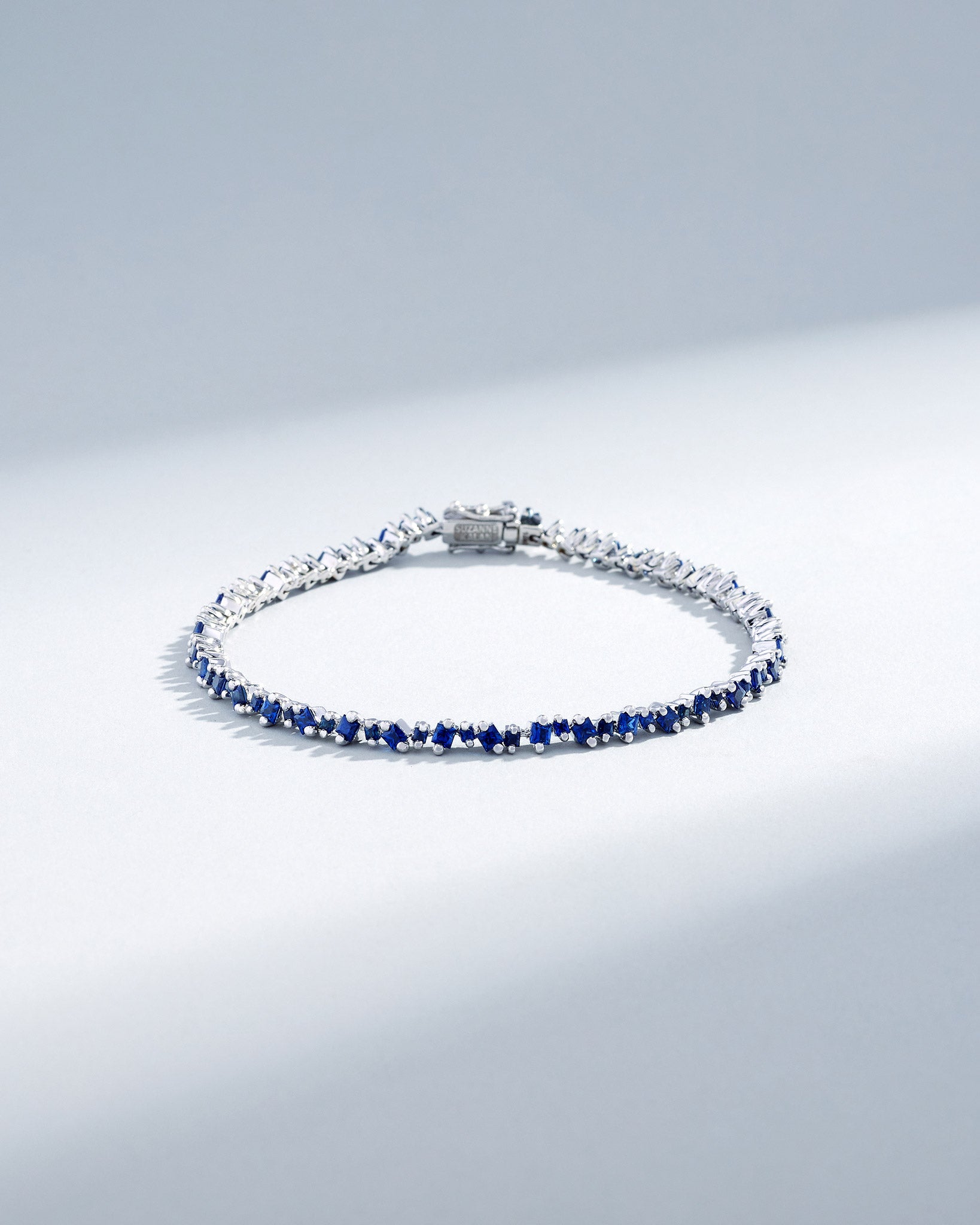 Suzanne Kalan La Fantaisie Cosmic Dark Blue Sapphire Tennis Bracelet in 18k white gold