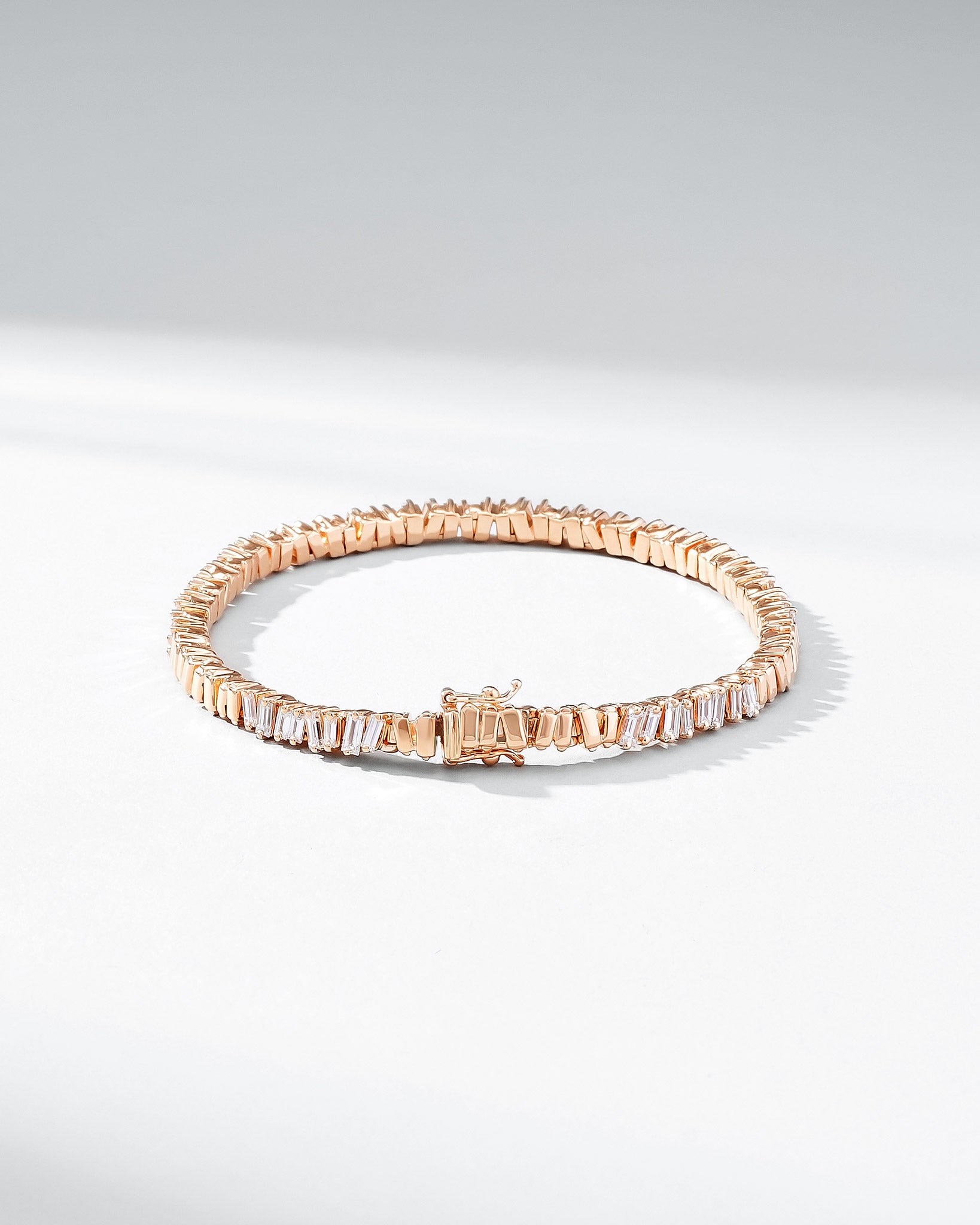 Suzanne Kalan Classic Diamond 50/50 Tennis Bracelet in 18k rose gold