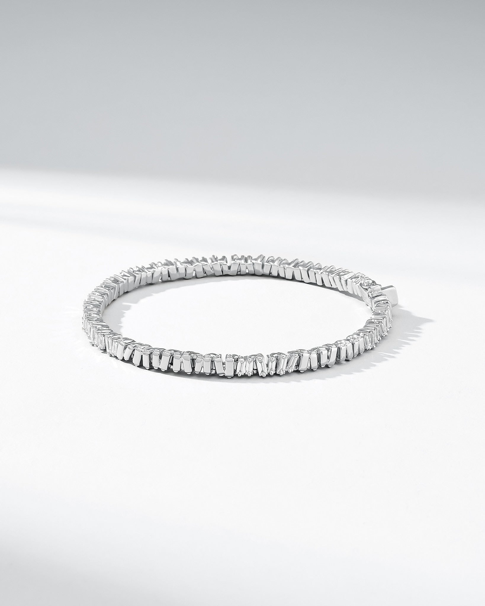 Suzanne Kalan Classic Diamond 50/50 Tennis Bracelet in 18k white gold