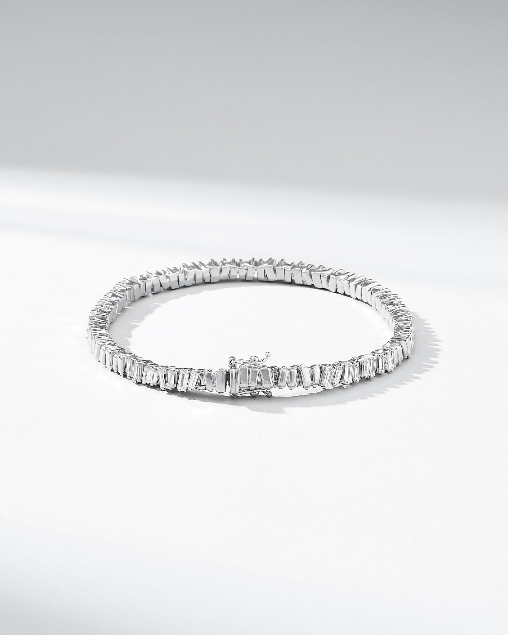 Suzanne Kalan Classic Diamond 50/50 Tennis Bracelet in 18k white gold