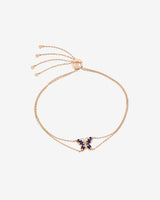 Suzanne Kalan Princess Dark Blue Sapphire Mini Butterfly Pulley Bracelet in 18k rose gold