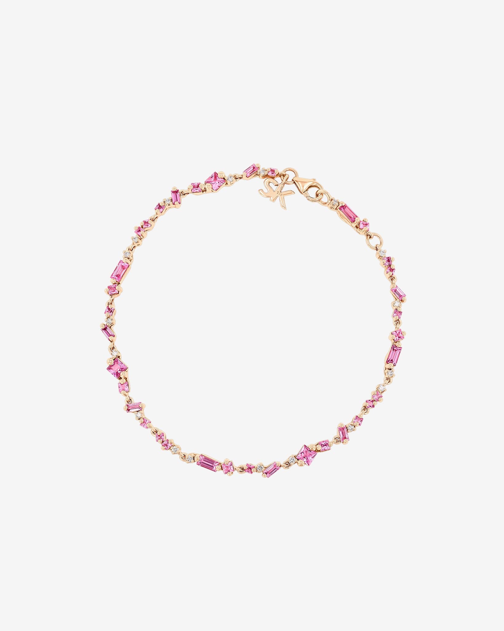 Suzanne Kalan La Fantaisie Star Dust Pink Sapphire Bracelet in 18k rose gold