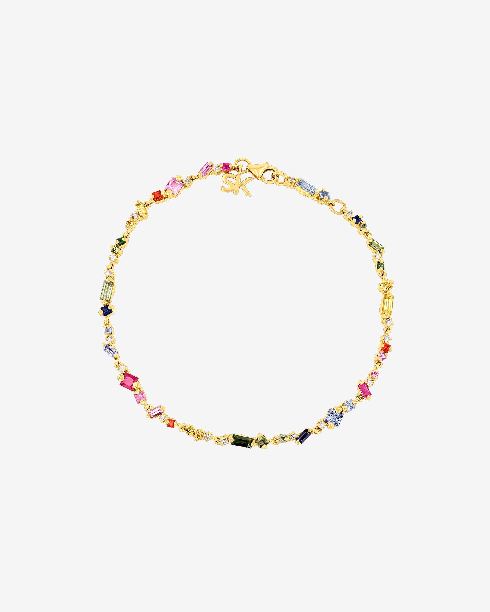 Suzanne Kalan La Fantaisie Star Dust Rainbow Sapphire Bracelet in 18k yellow gold