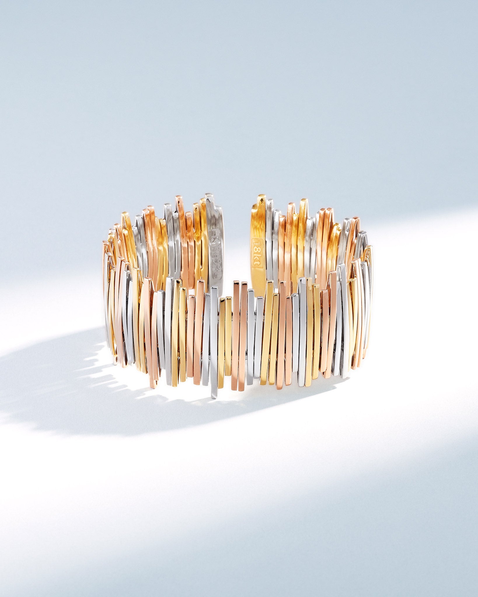 Suzanne Kalan Classic Gold Three-Tone Cuff in 18k gold