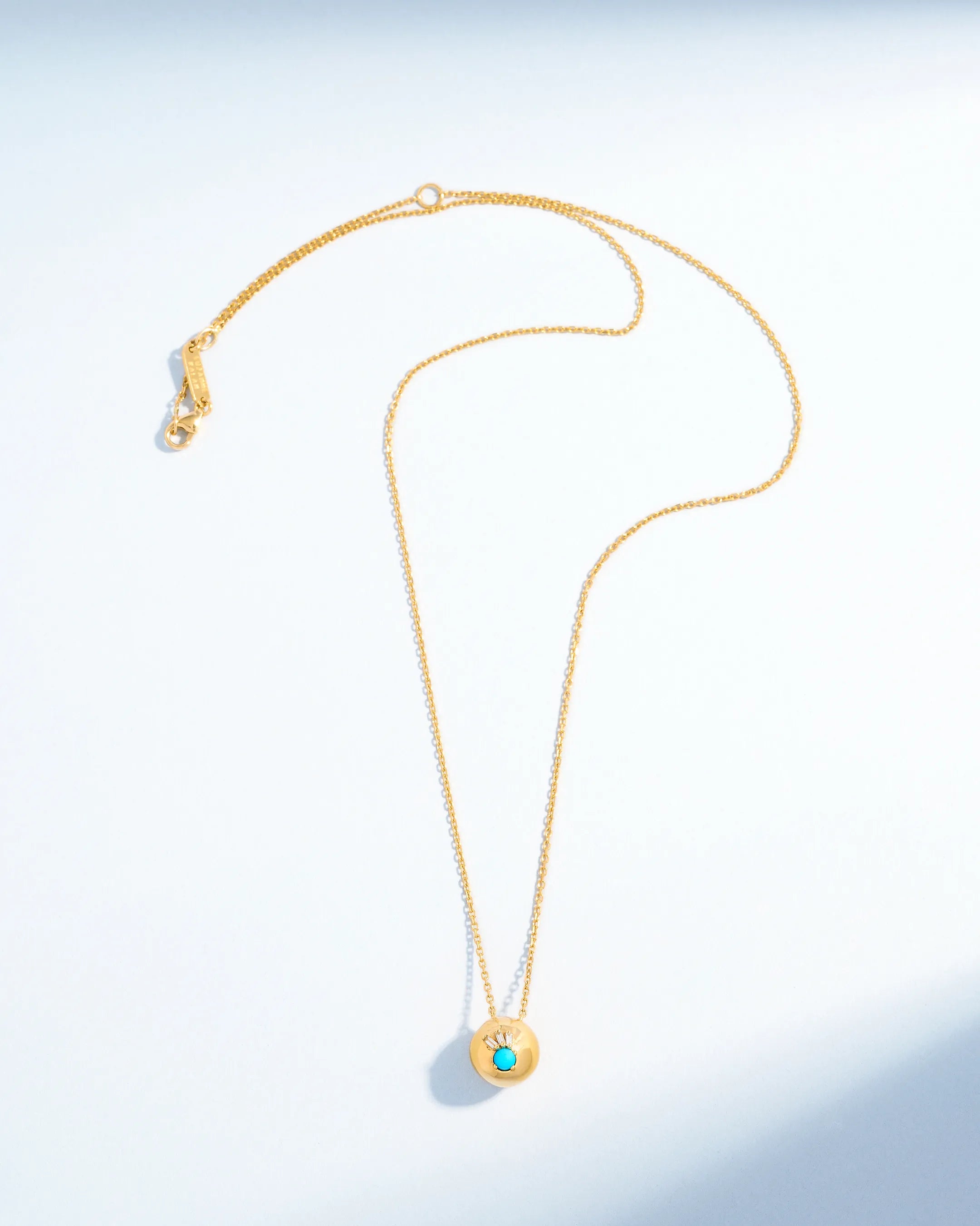 Suzanne Kalan Evil Eye Mini Turquoise Orb Pendant in 18k yellow gold