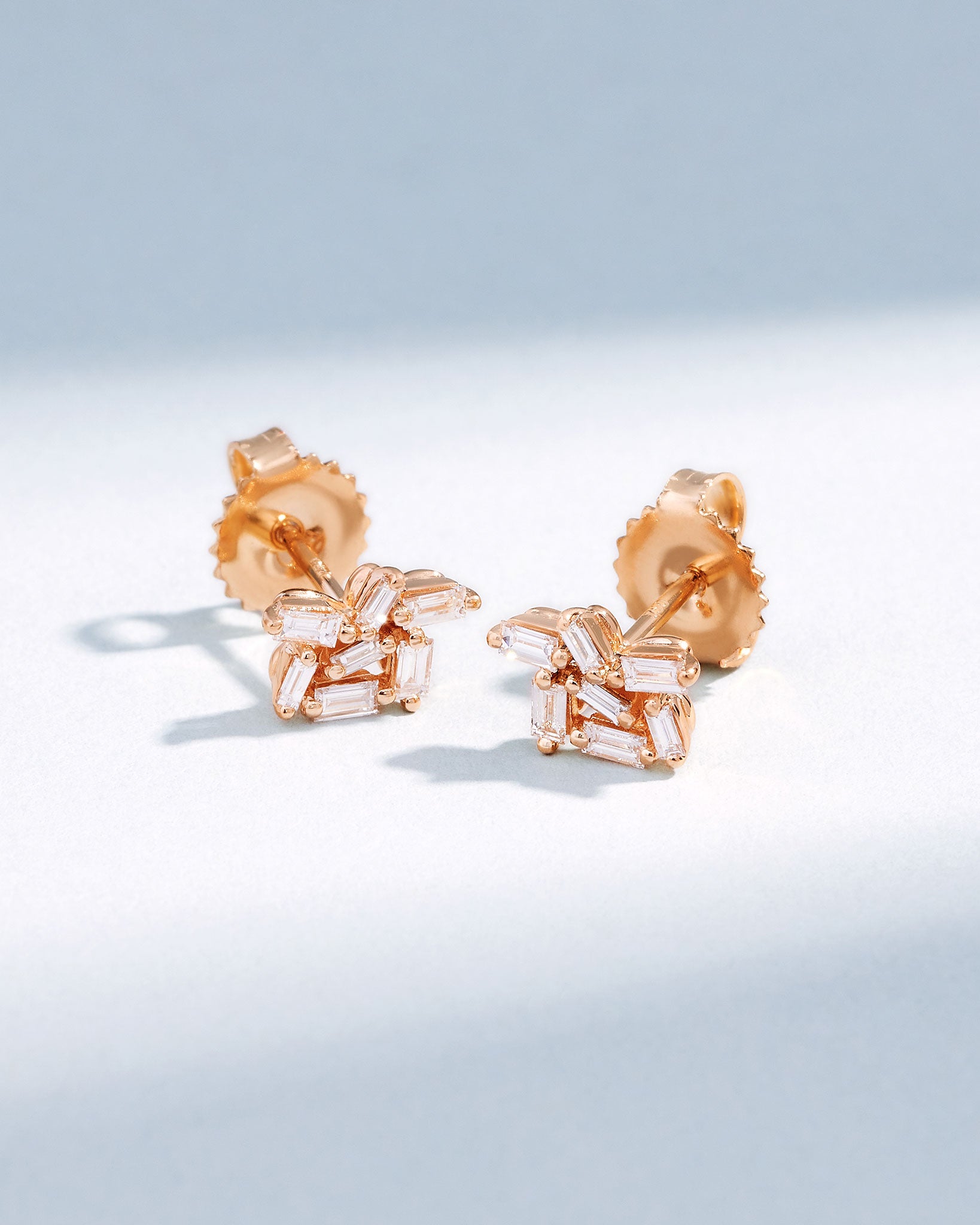 Suzanne Kalan Classic Diamond Cluster Studs in 18k rose gold