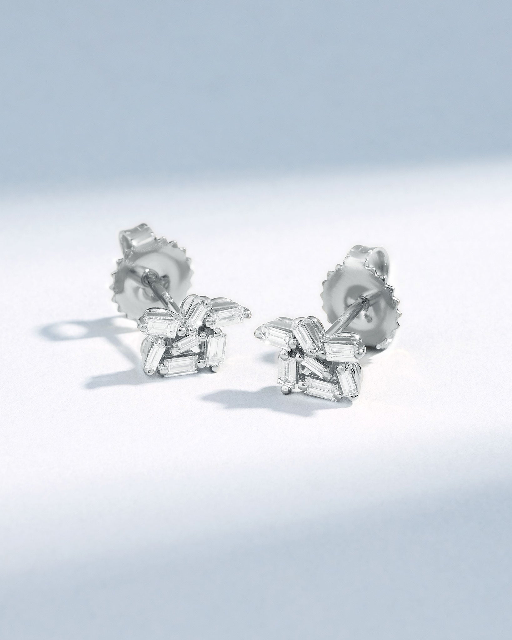 Suzanne Kalan Classic Diamond Cluster Studs in 18k white gold