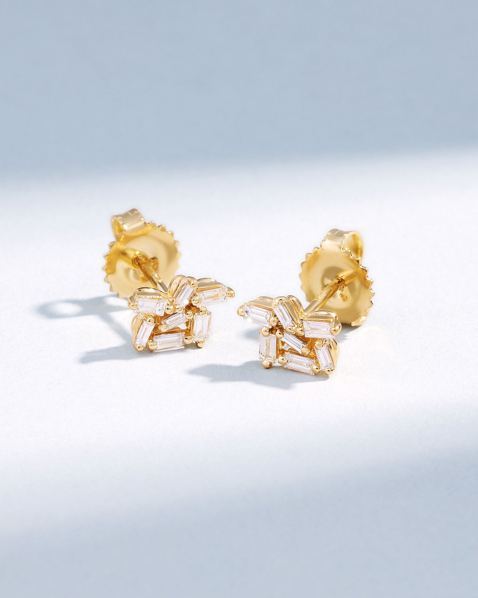 Suzanne Kalan Classic Diamond Cluster Studs in 18k yellow gold