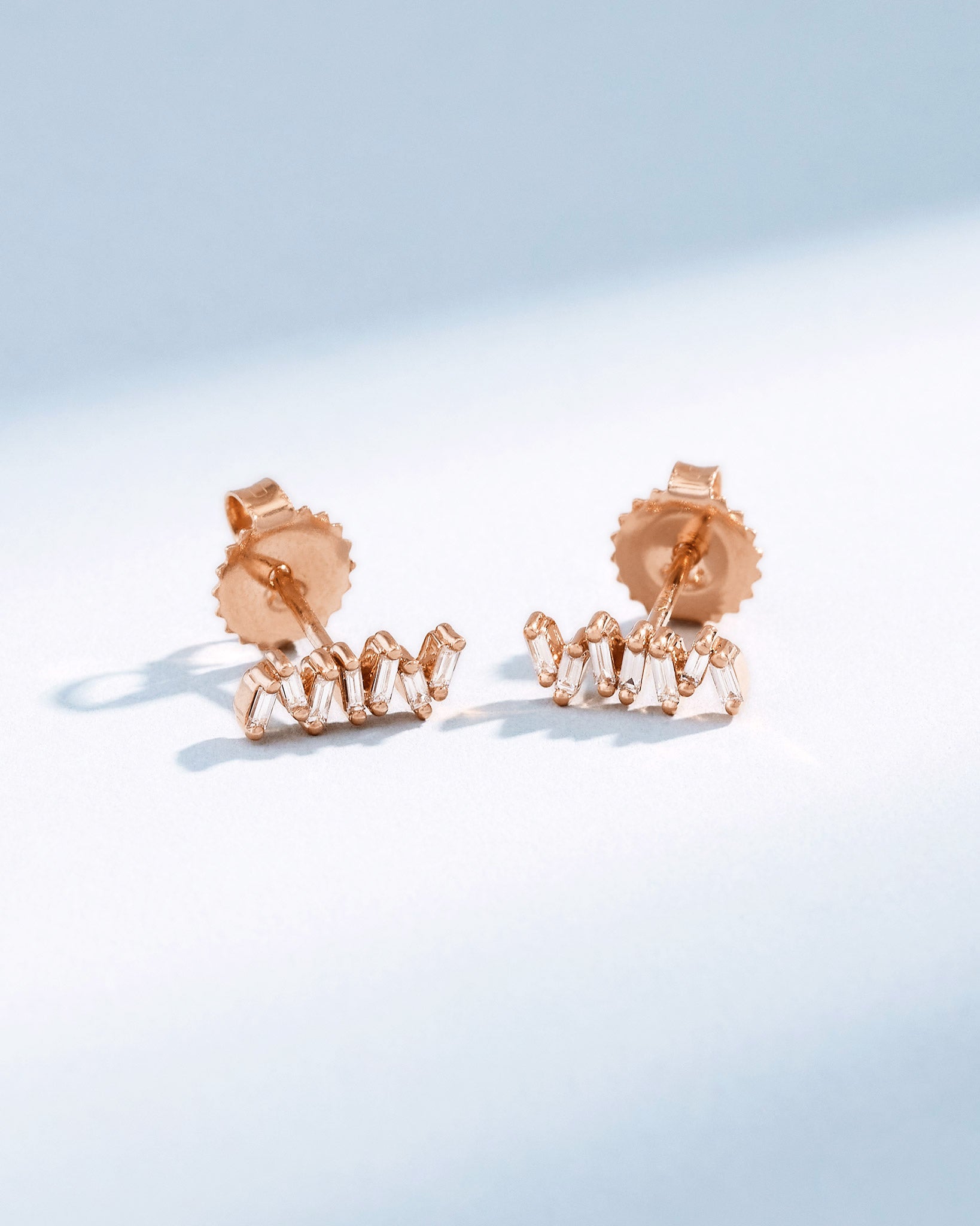 Suzanne Kalan Classic Diamond Bar Studs in 18k rose gold