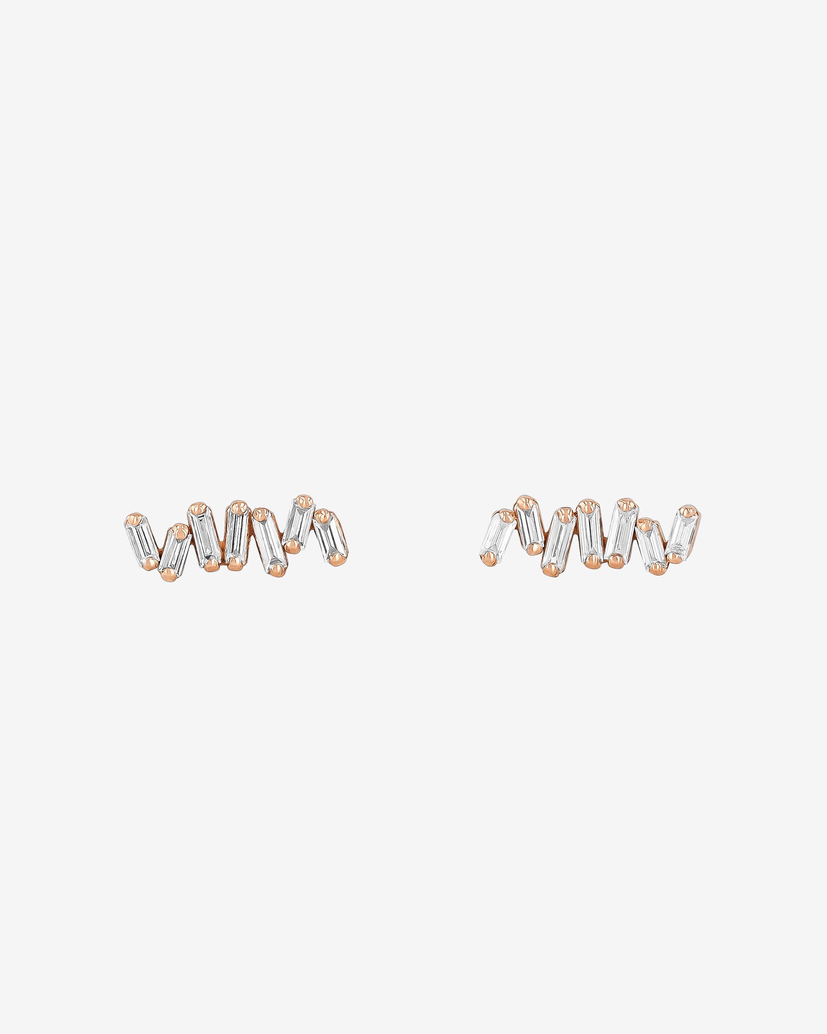 Suzanne Kalan Classic Diamond Bar Studs in 18k rose gold