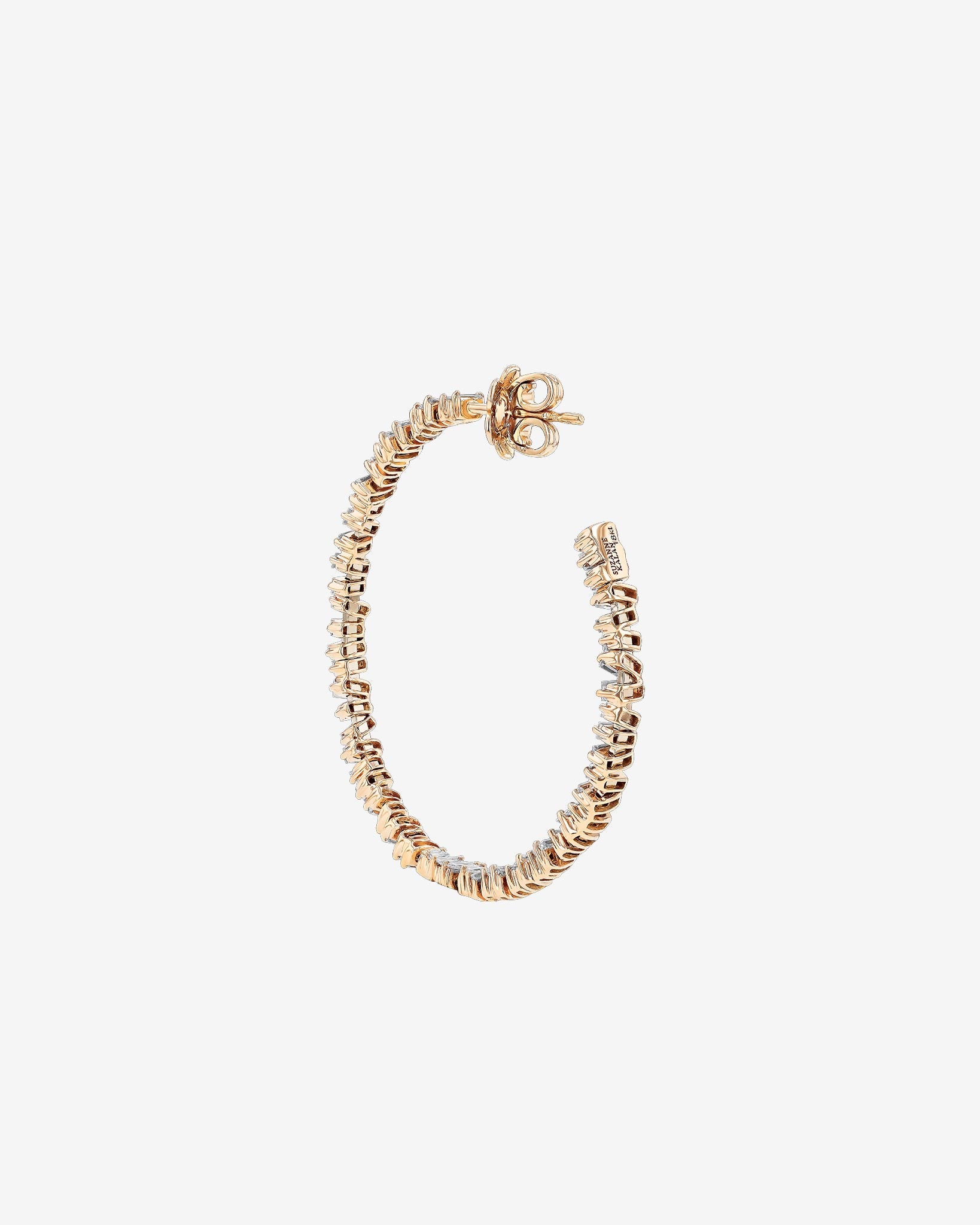 Suzanne Kalan Classic Diamond Midi Hoops in 18k rose gold