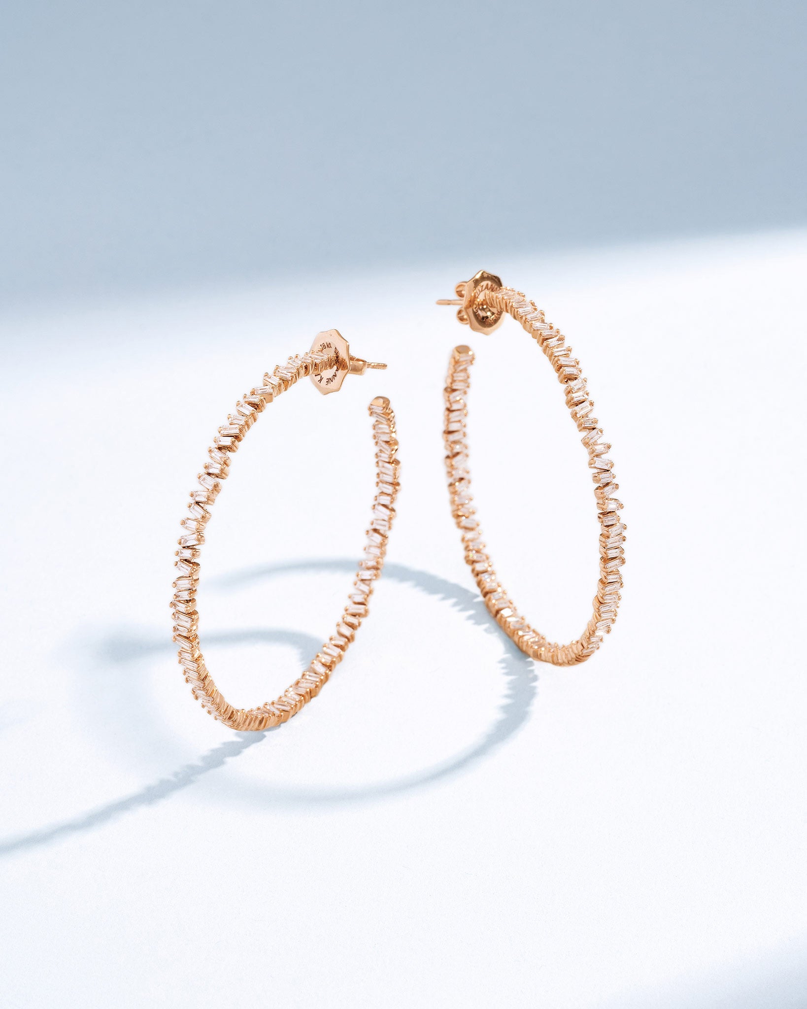 Suzanne Kalan Classic Diamond Milli Hoops in 18k rose gold