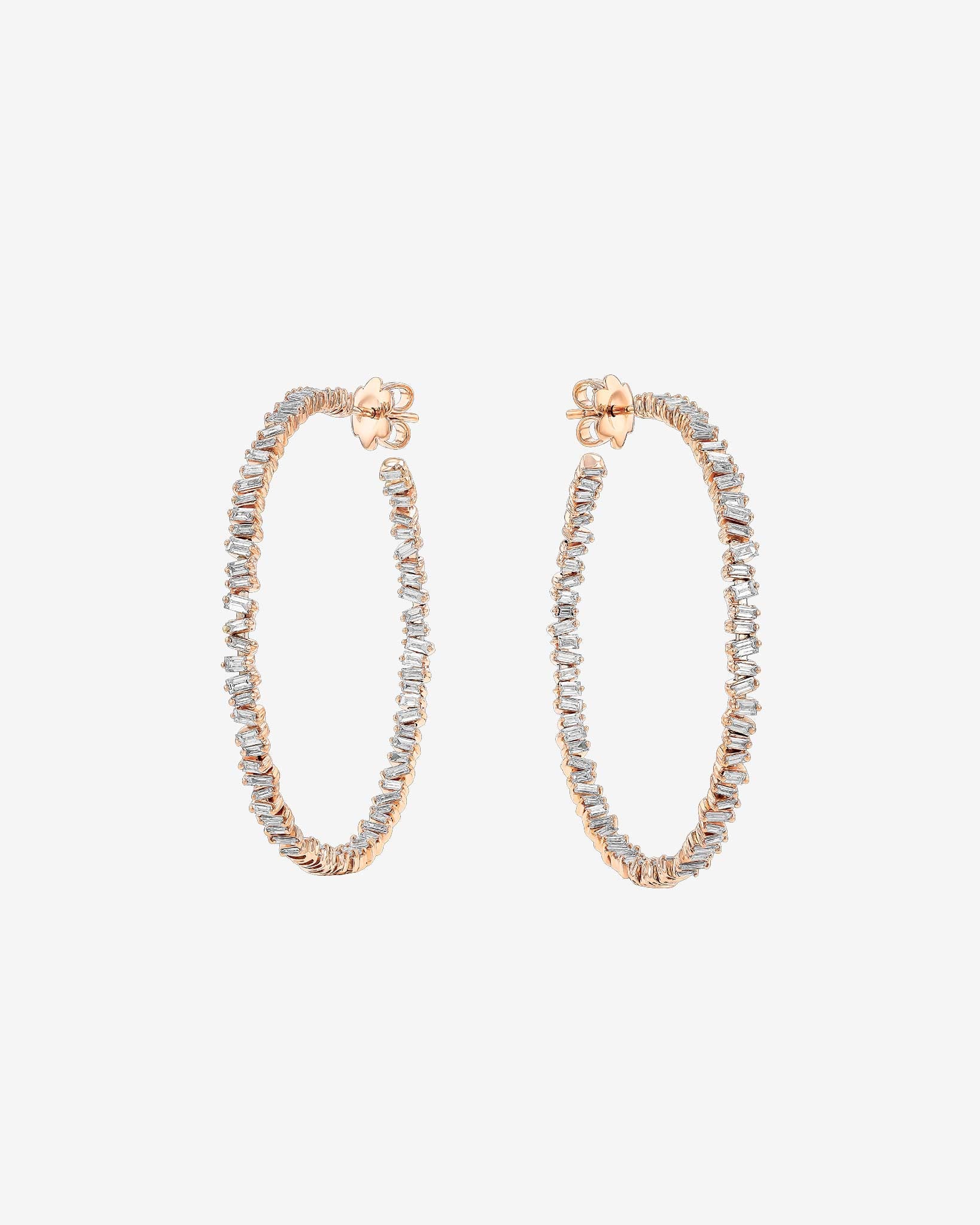 Suzanne Kalan Classic Diamond Milli Hoops in 18k rose gold