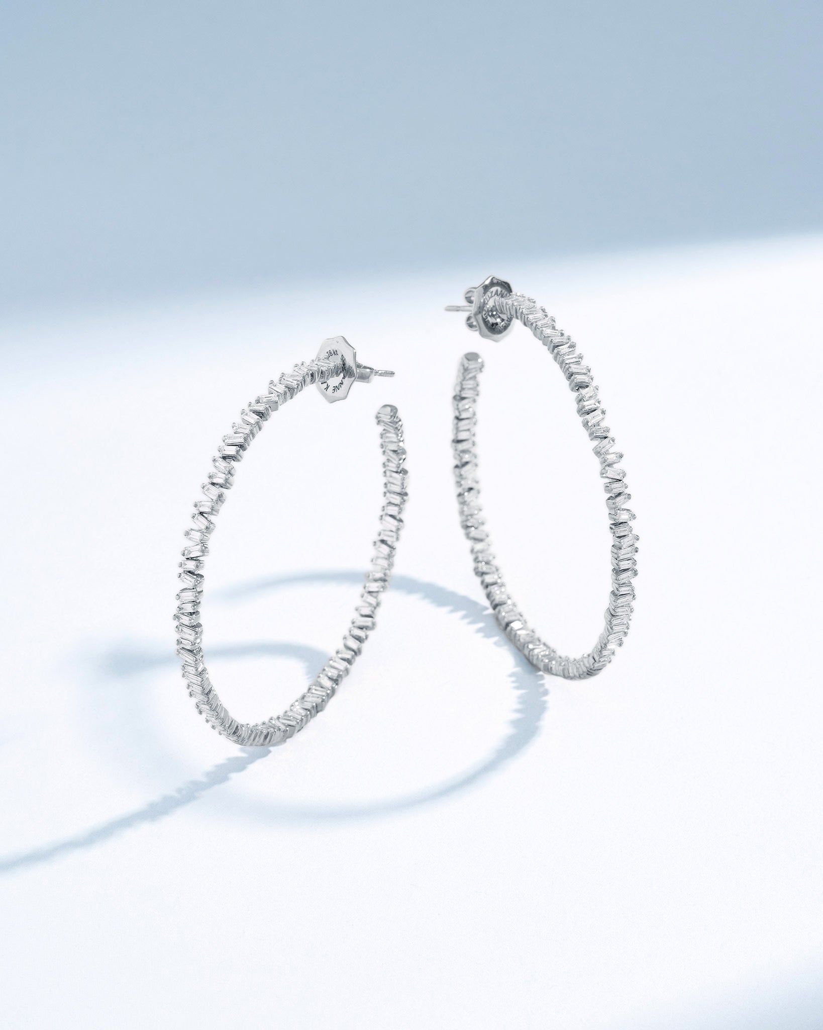 Suzanne Kalan Classic Diamond Milli Hoops in 18k white gold