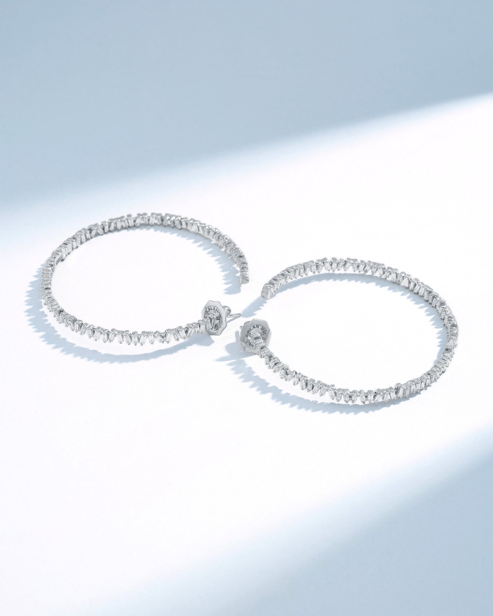 Suzanne Kalan Classic Diamond Milli Hoops in 18k white gold