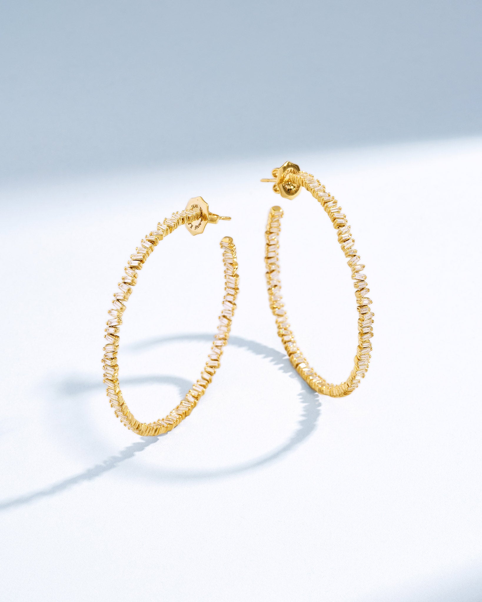 Suzanne Kalan Classic Diamond Milli Hoops in 18k yellow gold