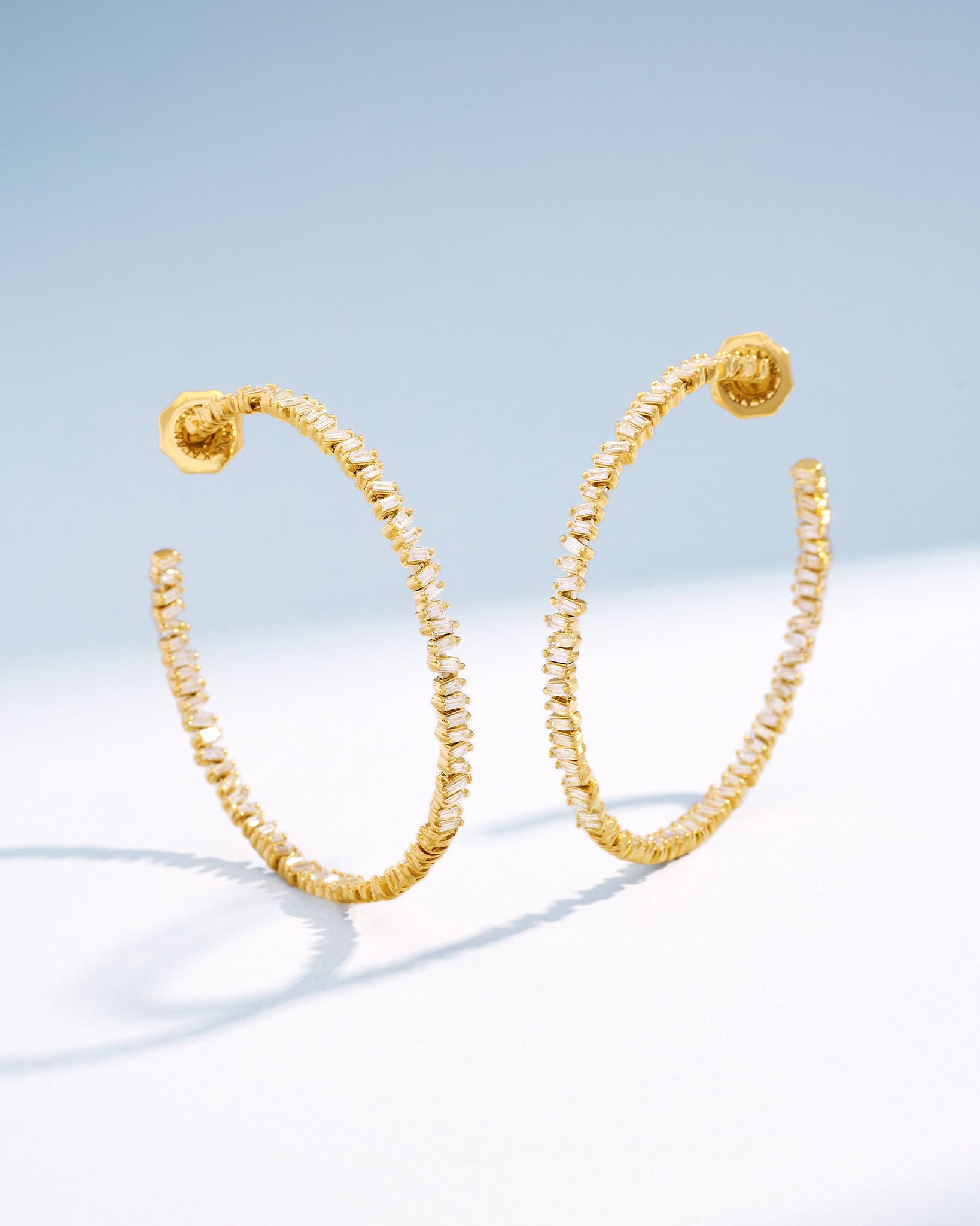 Suzanne Kalan Classic Diamond Milli Hoops in 18k yellow gold