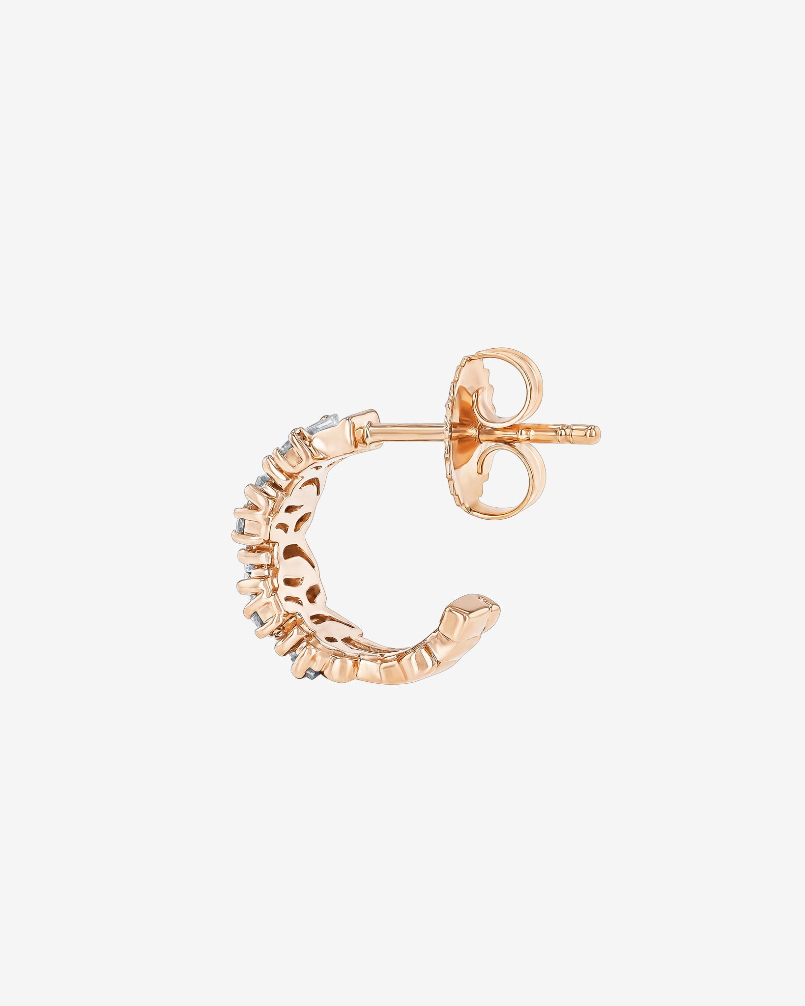 Suzanne Kalan Classic Diamond Shimmer Mini Hoops in 18k rose gold