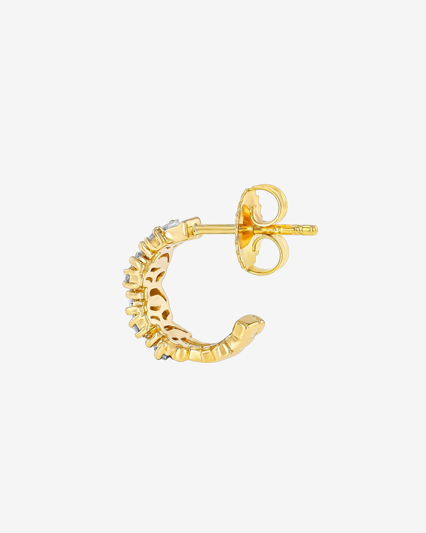 Suzanne Kalan Classic Diamond Shimmer Mini Hoops in 18k yellow gold