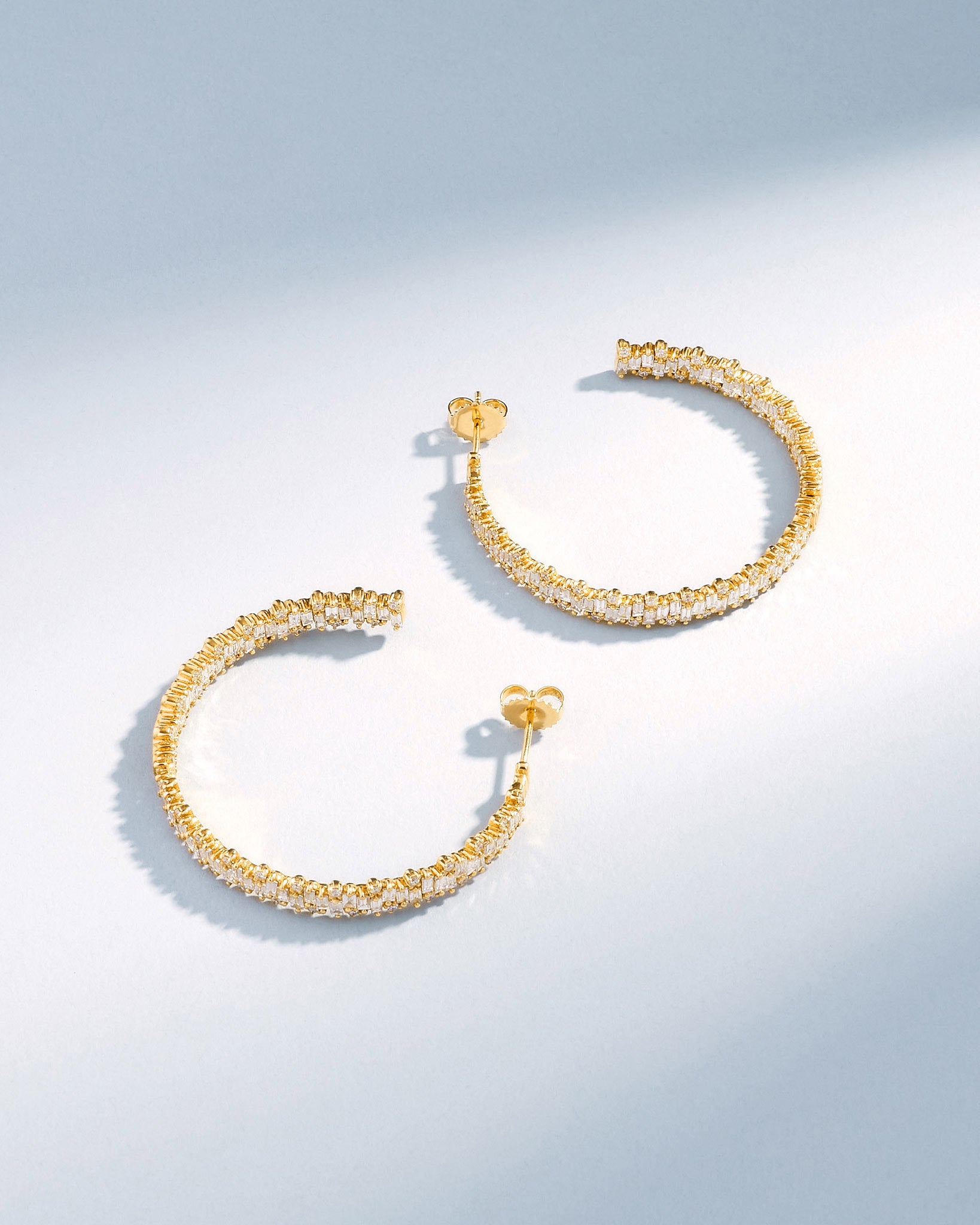 Suzanne Kalan Classic Diamond Shimmer Milli Hoops in 18k yellow gold