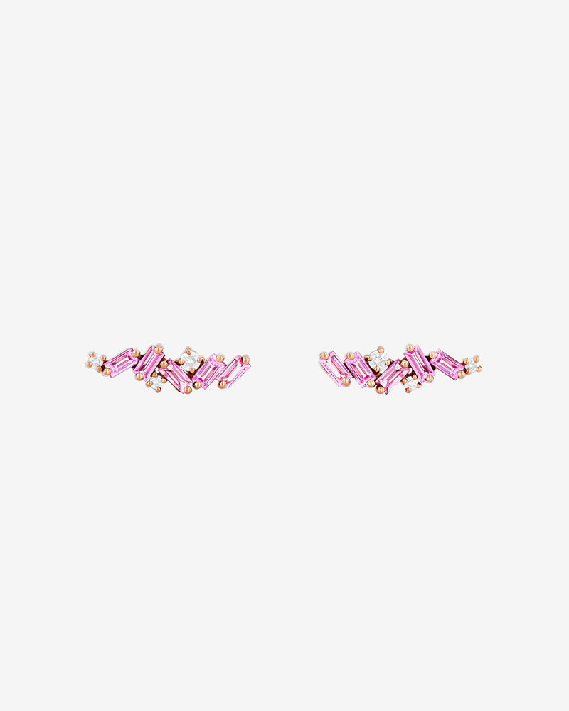Suzanne Kalan Frenzy Pink Sapphire Studs in 18k rose gold
