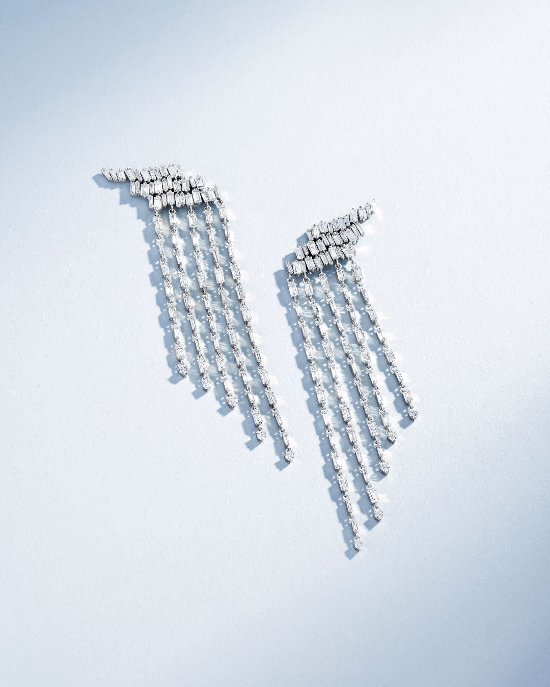 Suzanne Kalan Classic Diamond Angel Drop Earrings in 18k white gold