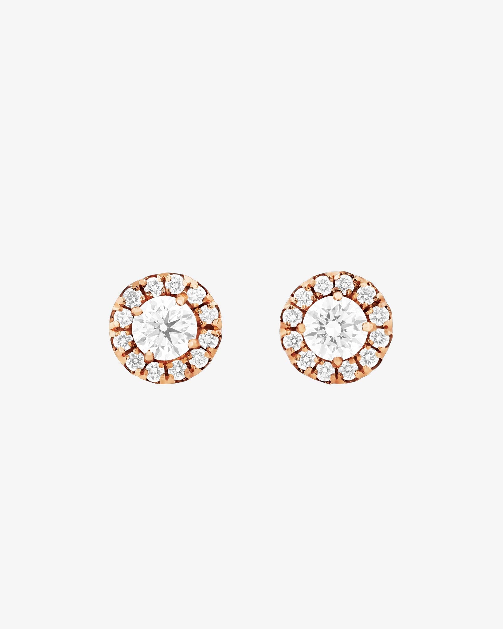 Suzanne Kalan Bold Diamond Mini Round Pavé Studs in 18k rose gold