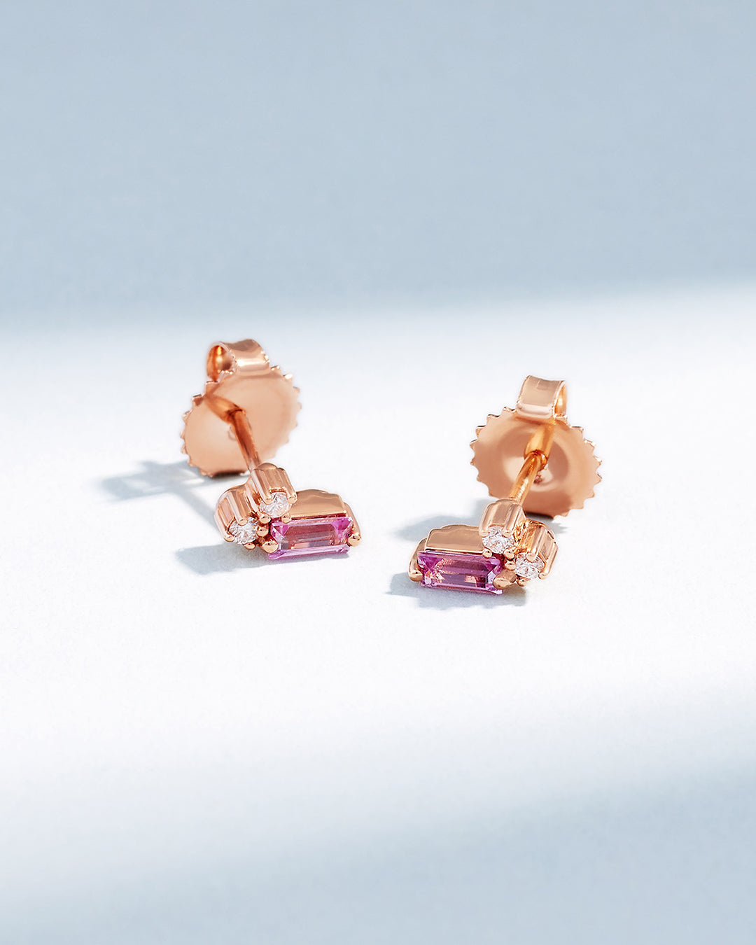 Suzanne Kalan Bold Burst Mini Pink Sapphire Studs in 18k rose gold