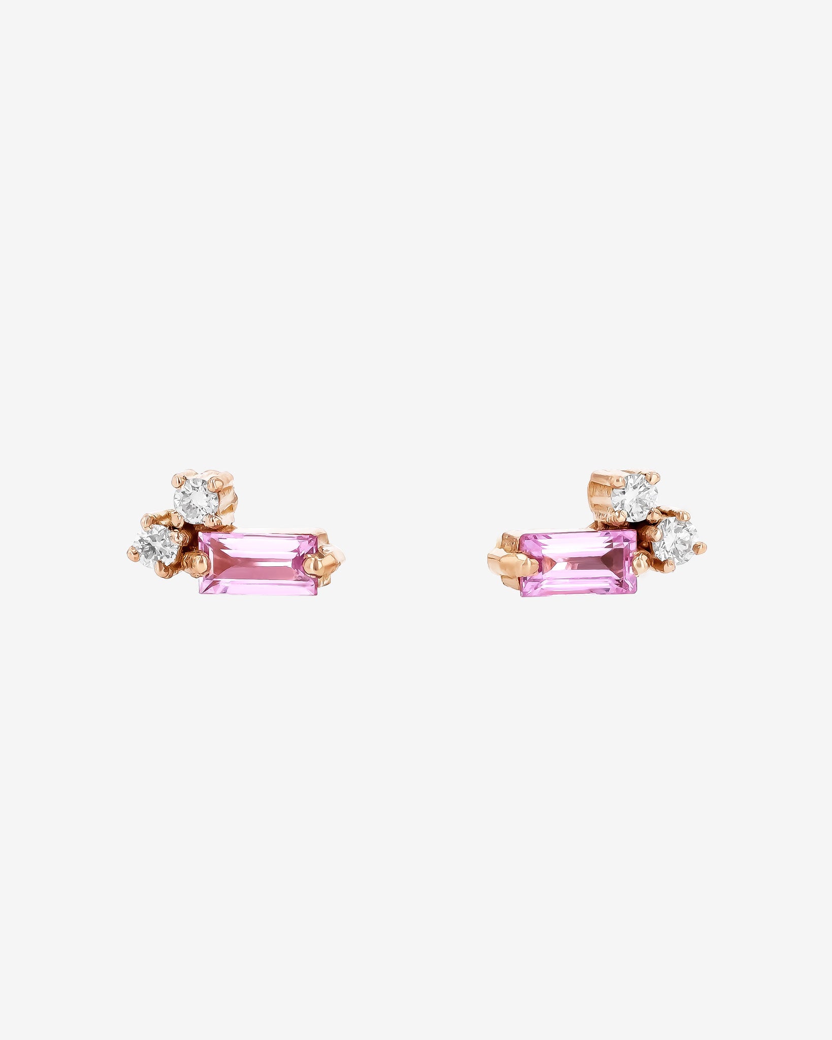 Suzanne Kalan Bold Burst Mini Pink Sapphire Studs in 18k rose gold