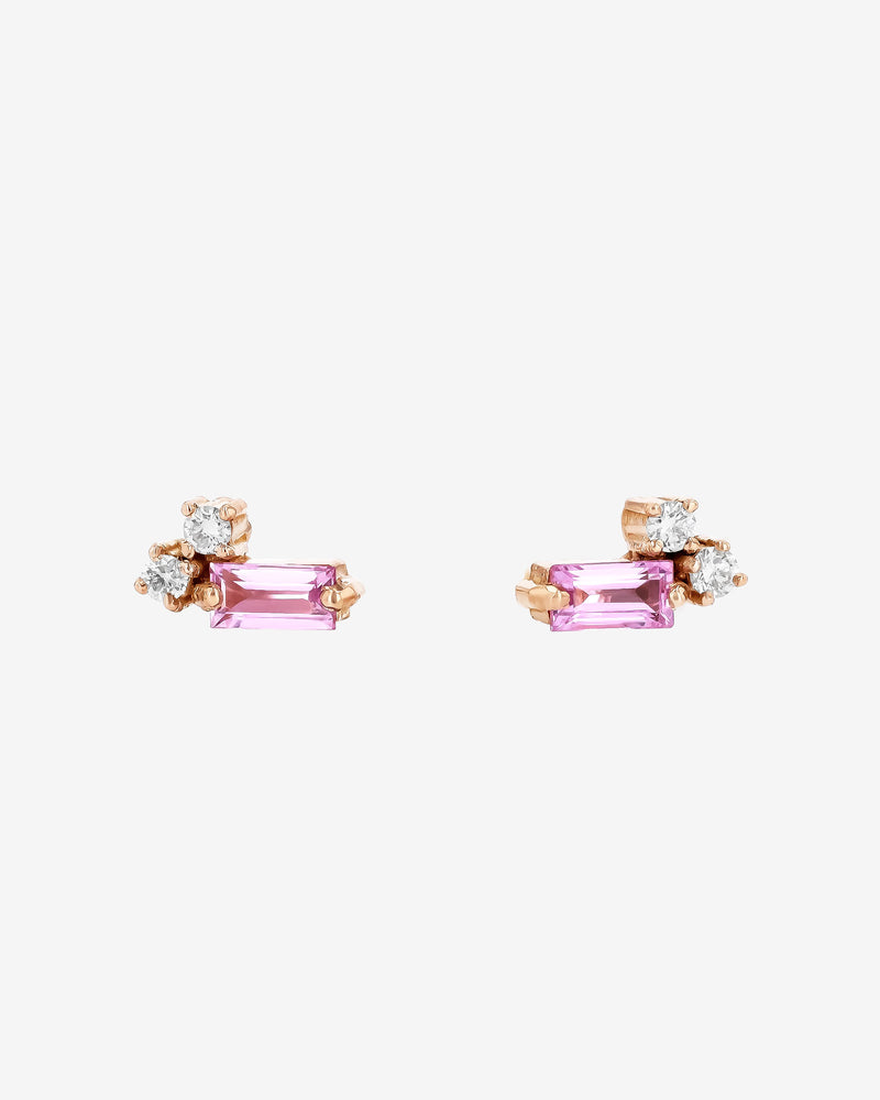 Suzanne Kalan Bold Burst Mini Pink Sapphire Studs in 18k rose gold