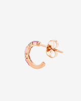 Suzanne Kalan Thin Mix Mini Pink Sapphire Hoops in 18k rose gold