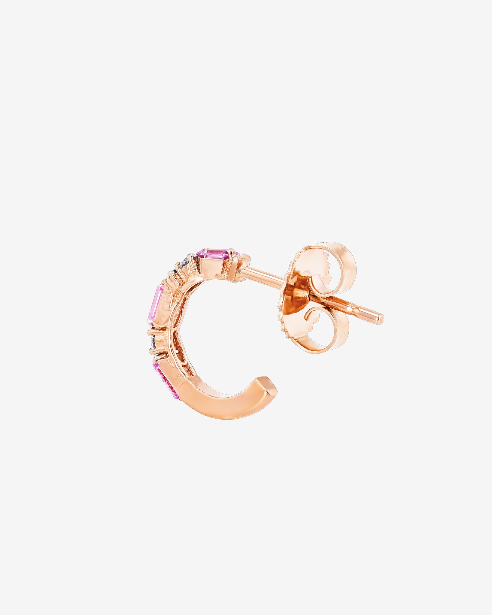 Thin Mix Pink Sapphire Mini Hoop Earrings | Suzanne Kalan®