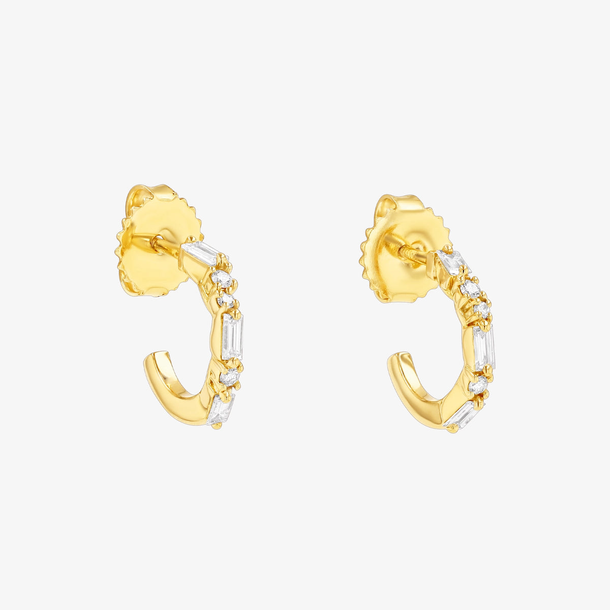 辻元舞着用 BONEE SQUARE HOOP EARRINGS mini Thin Mix Diamond Mini Hoop Earrings | Suzanne Kalan®
