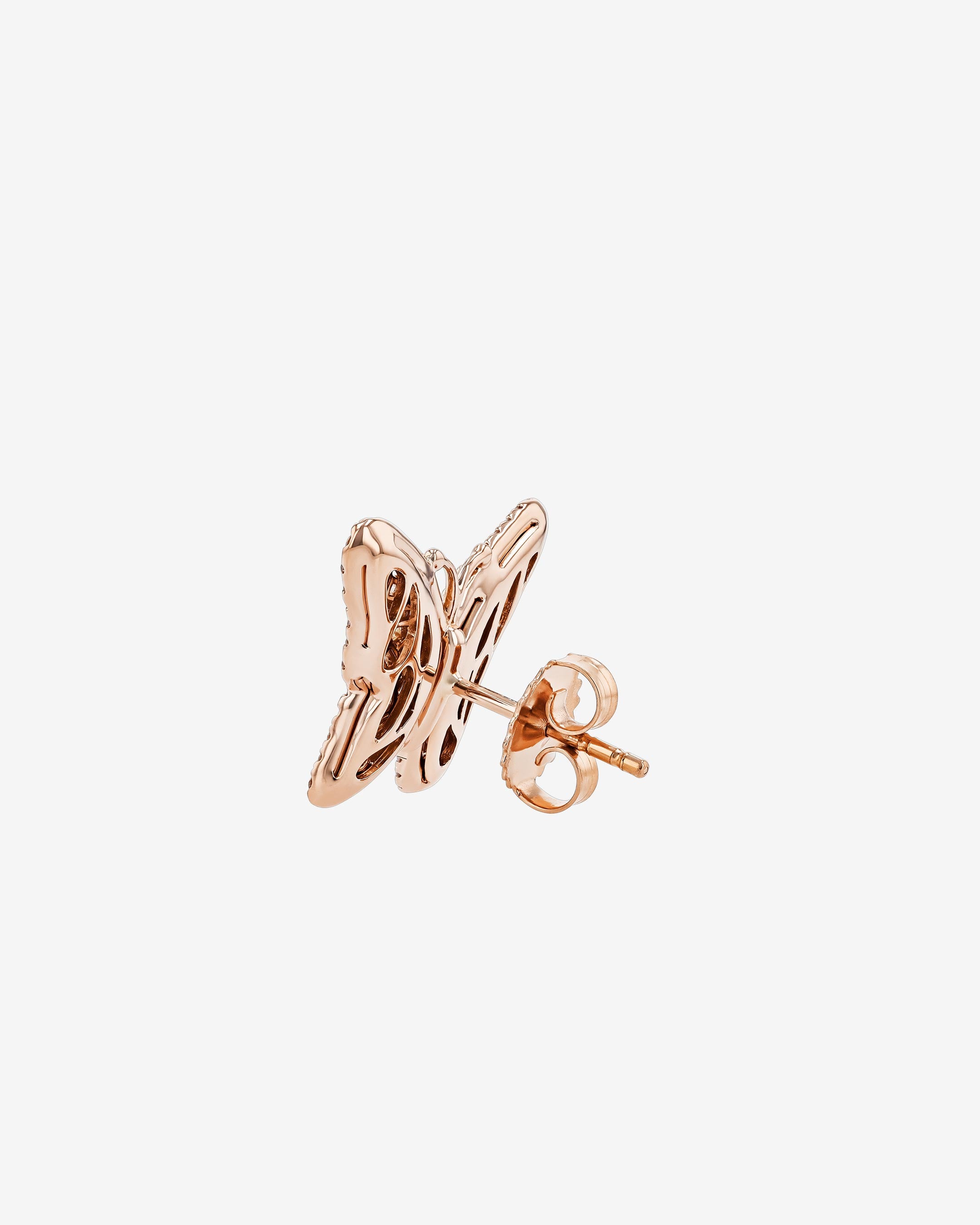 Suzanne Kalan Small Butterfly Diamond Stud Earrings in 18k rose gold