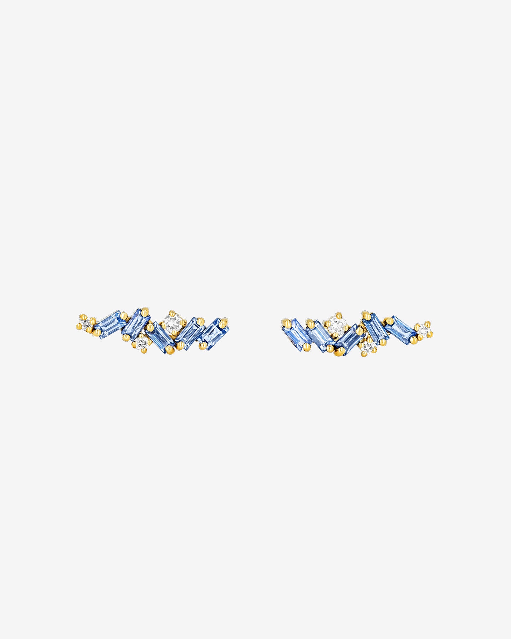 Suzanne Kalan Frenzy Light Blue Sapphire Studs in 18k yellow gold