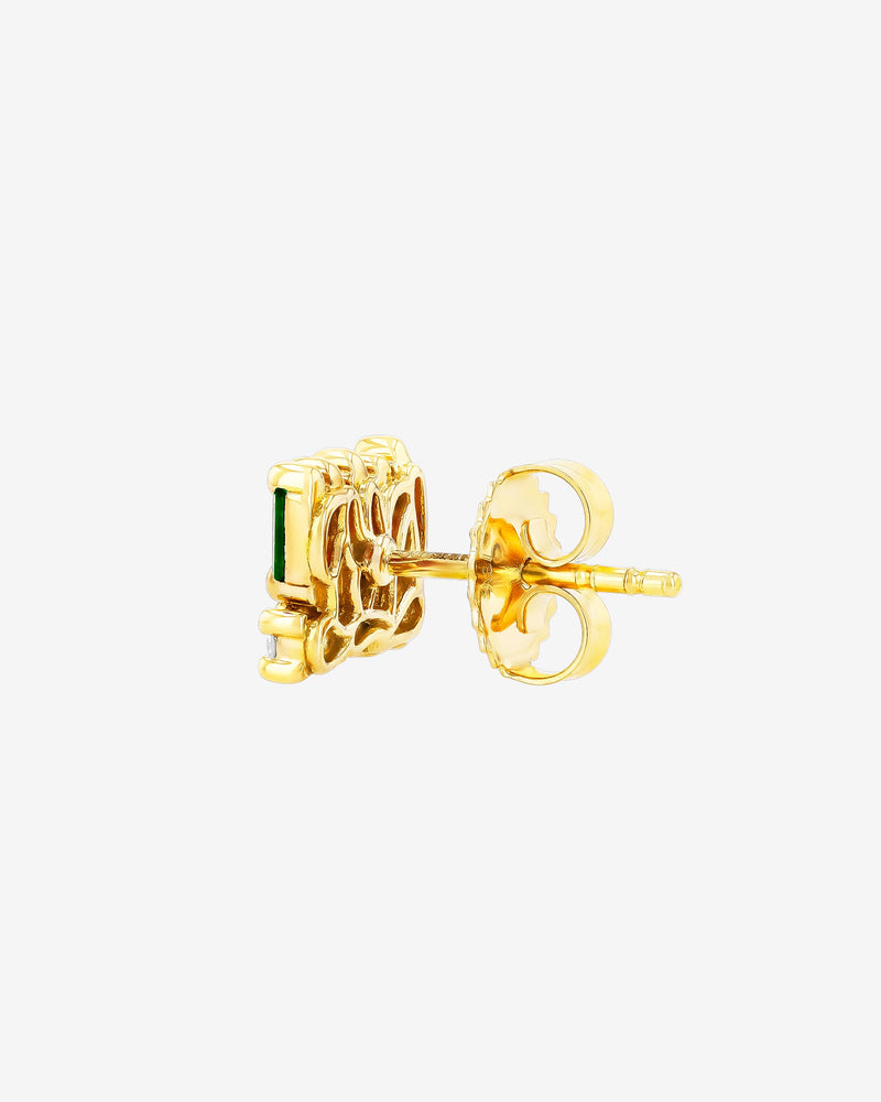 Suzanne Kalan Short Stack Emerald Studs in 18k yellow gold
