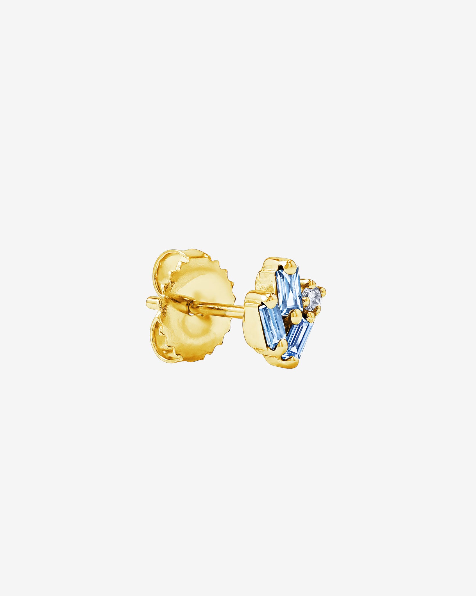 Suzanne Kalan Bold Cluster Light Blue Sapphire Studs in 18k yellow gold