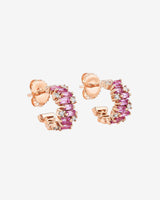 Suzanne Kalan Shimmer Alaia Pink Sapphire Mini Hoops in 18k rose gold