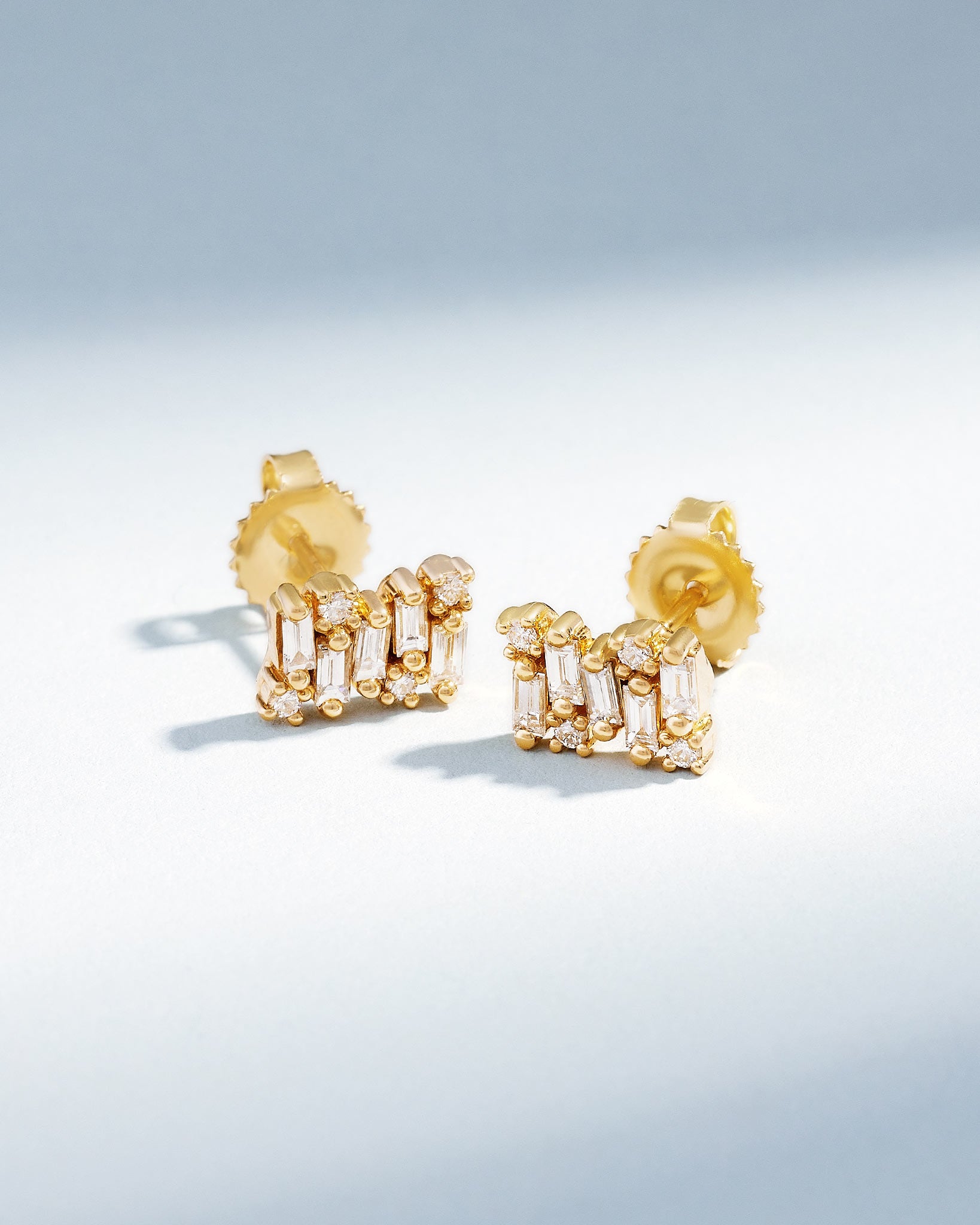 Suzanne Kalan Shimmer Diamond Studs in 18k yellow gold