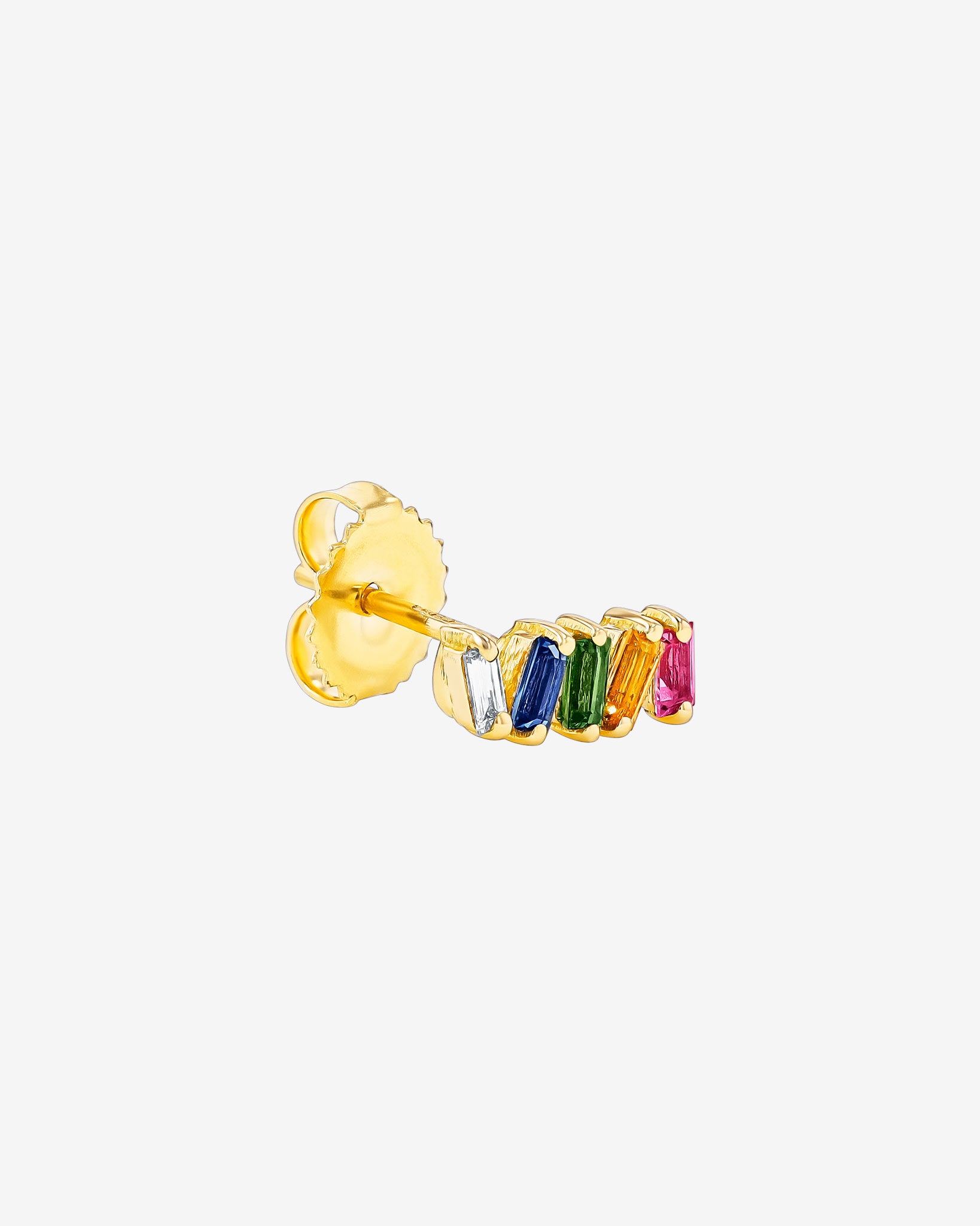 Suzanne Kalan Bold Rainbow Sapphire Studs in 18k yellow gold