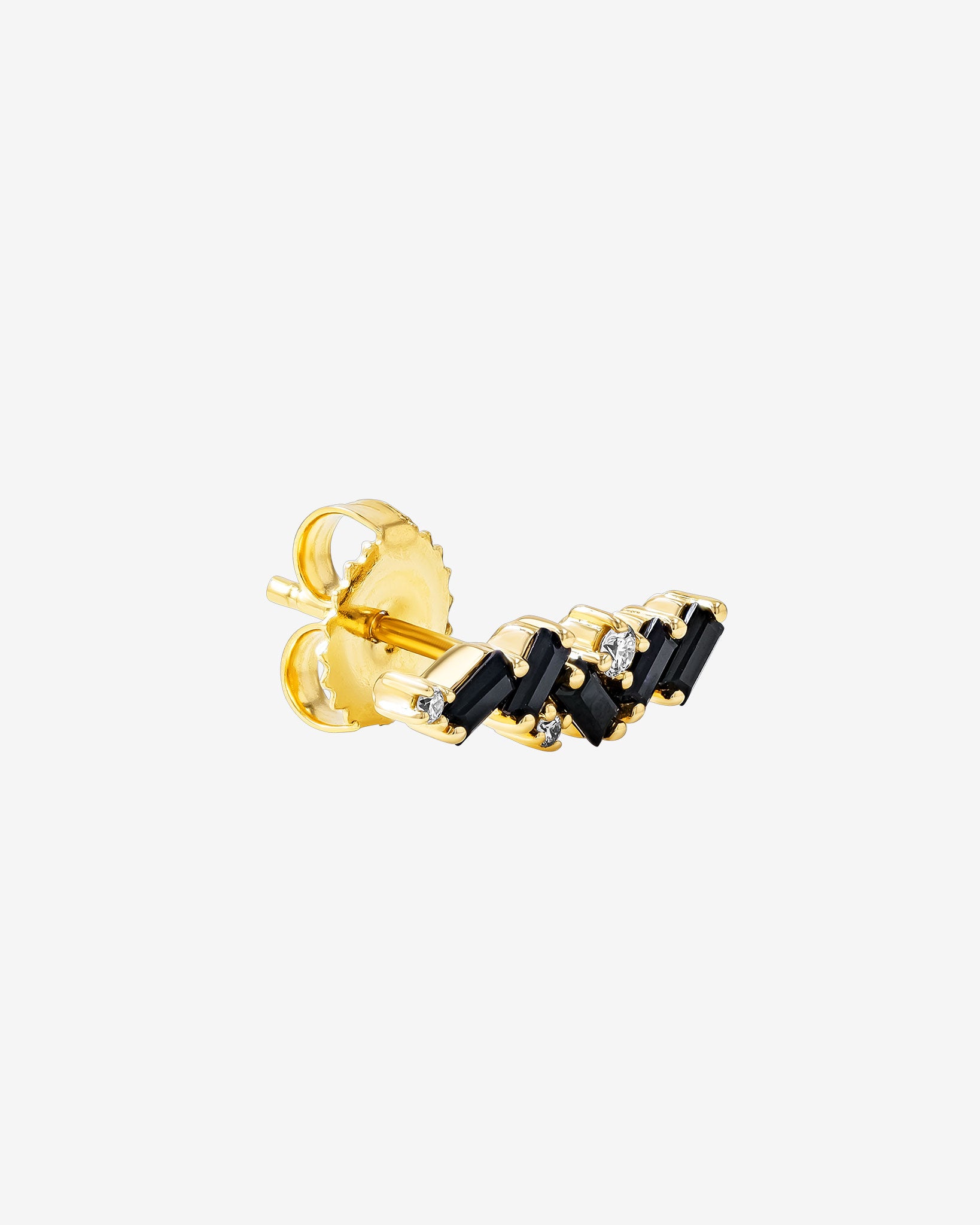 Suzanne Kalan Frenzy Black Sapphire Studs in 18k yellow gold