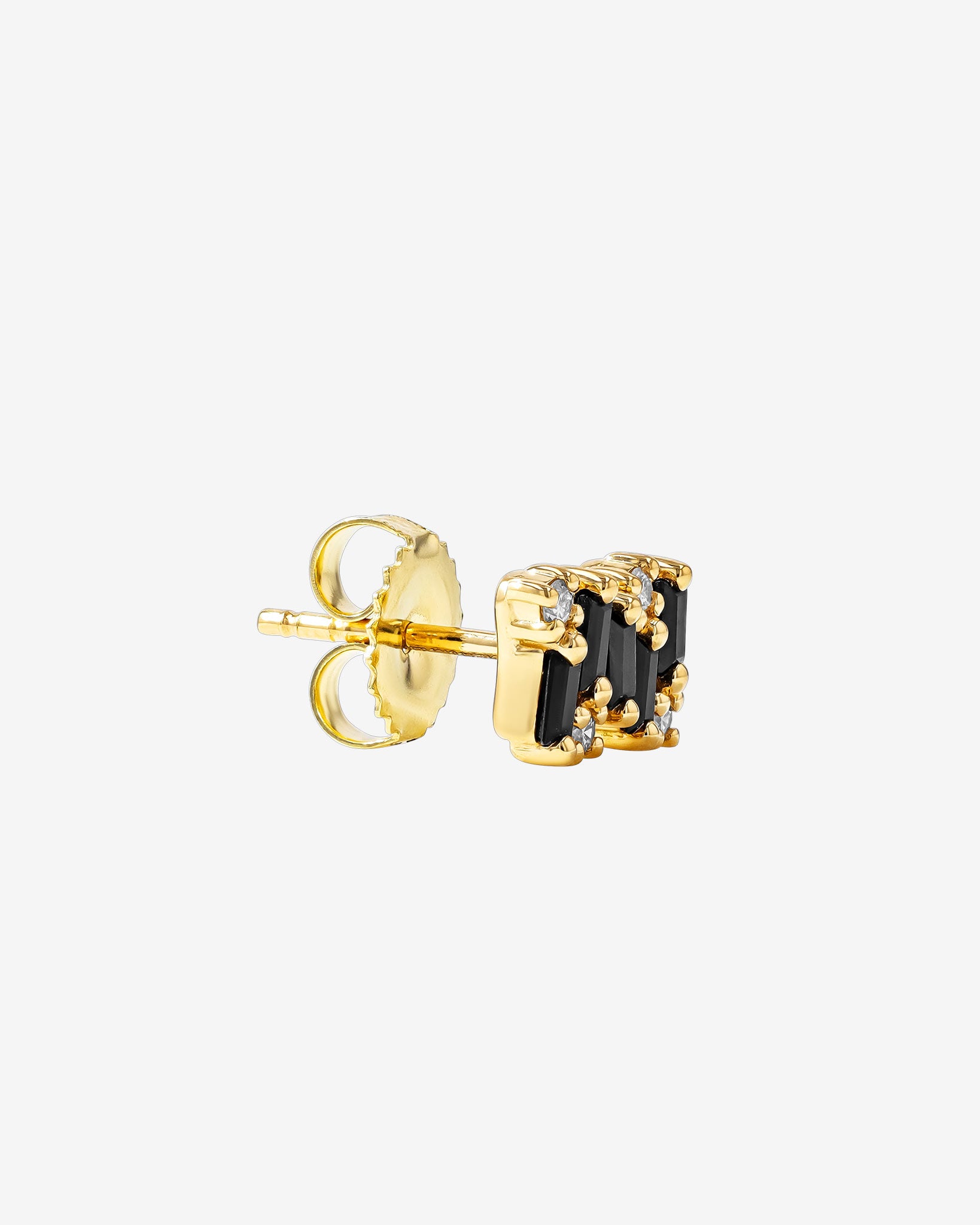 Suzanne Kalan Shimmer Black Sapphire Studs in 18k yellow gold