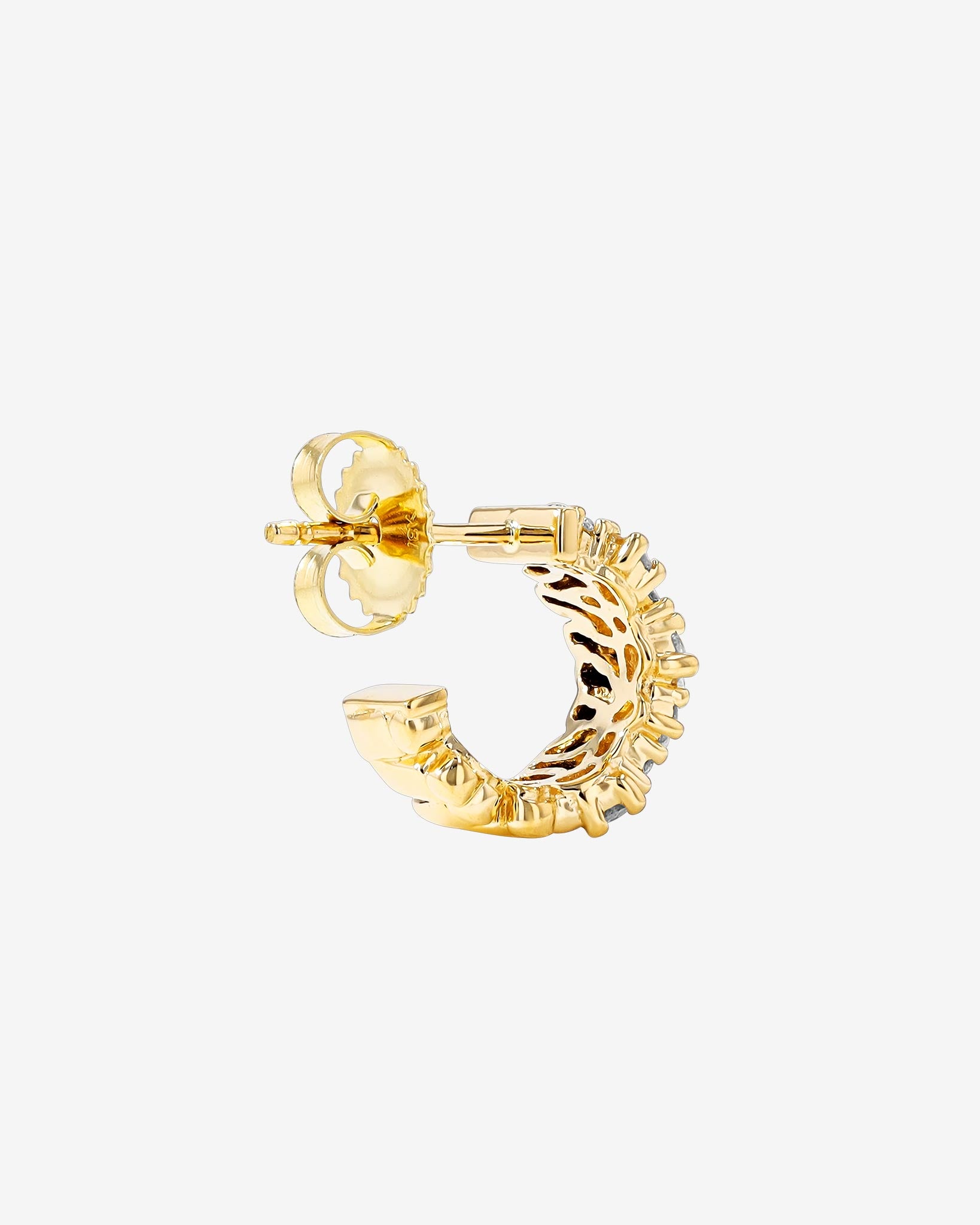 Suzanne Kalan Short Stack Black Sapphire Mini Hoops in 18k yellow gold