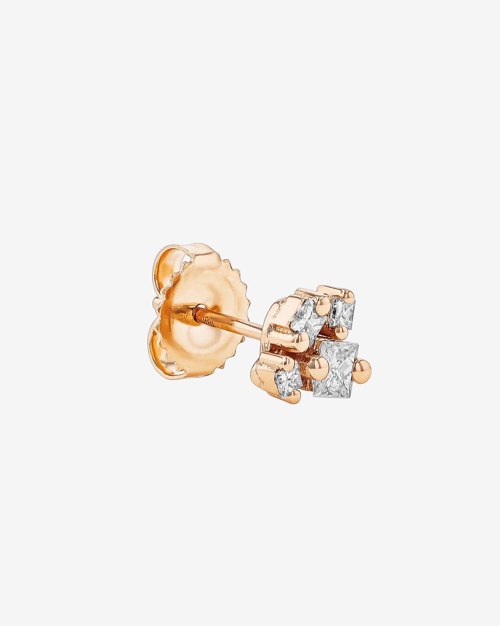 Suzanne Kalan Princess Cluster Diamond Studs in 18k rose gold