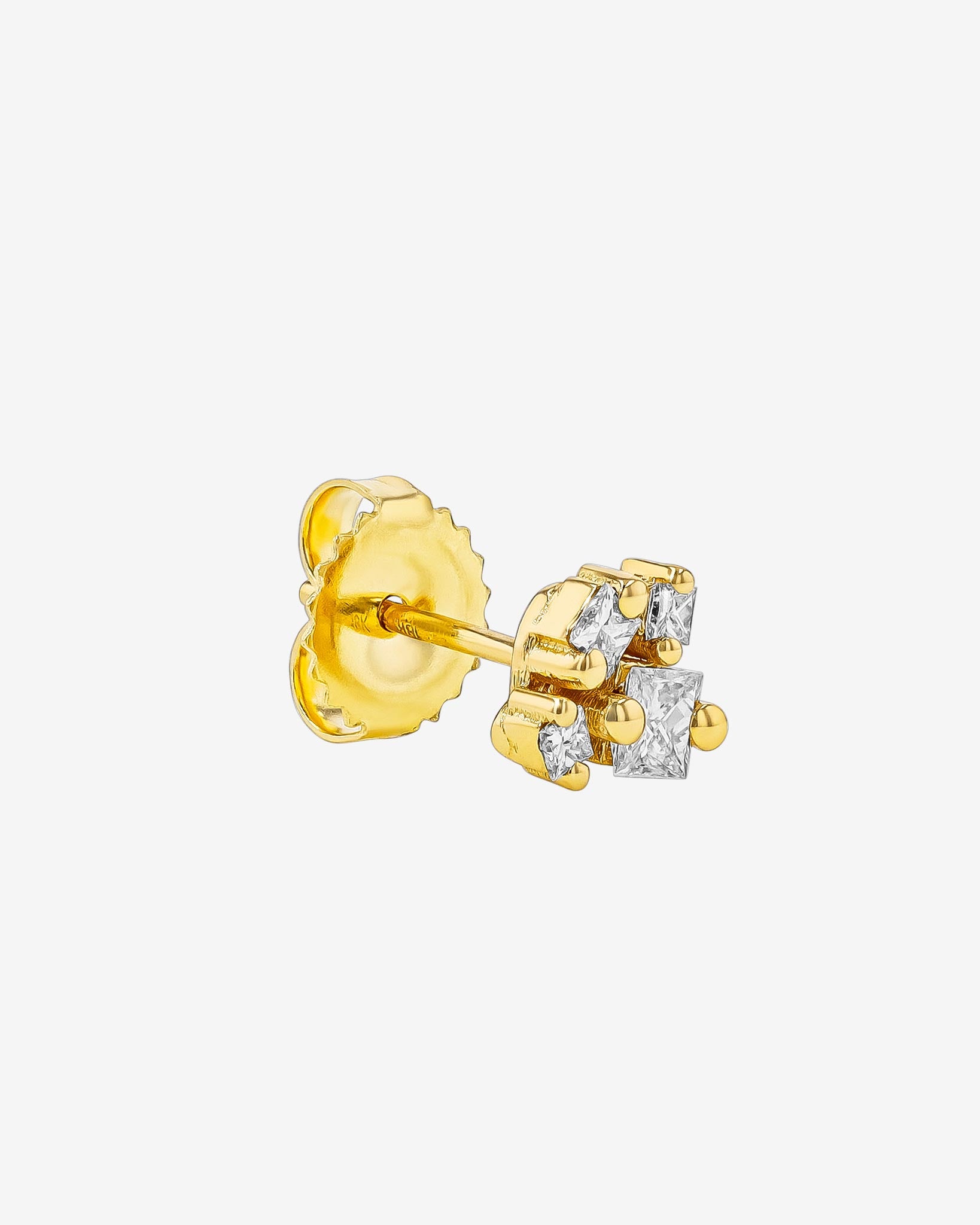 Suzanne Kalan Princess Cluster Diamond Studs in 18k yellow gold