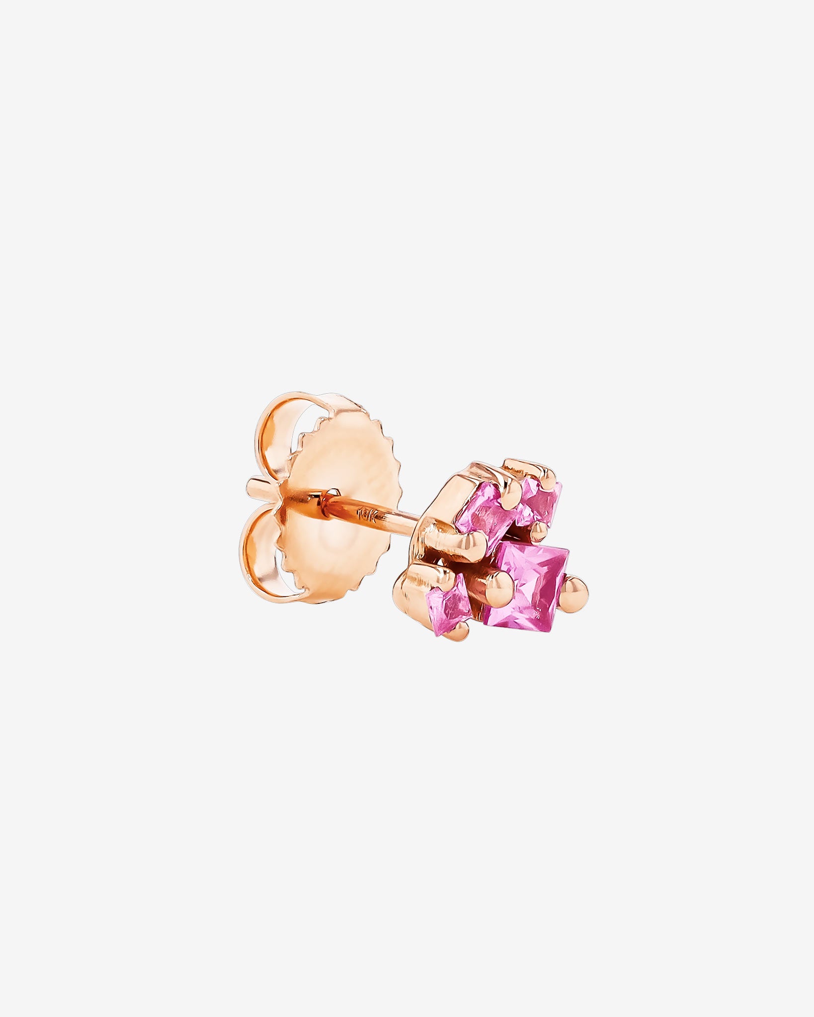 Suzanne Kalan Princess Cluster Pink Sapphire Studs in 18k rose gold
