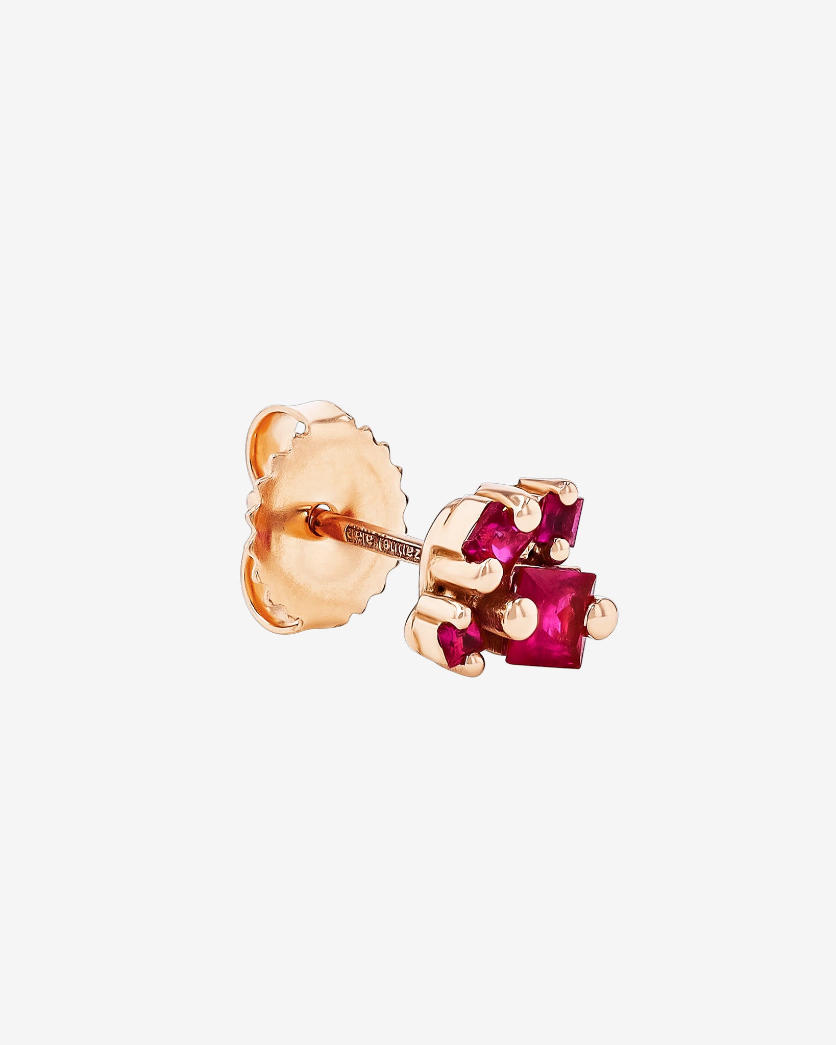 Suzanne Kalan Princess Cluster Ruby Studs in 18k rose gold