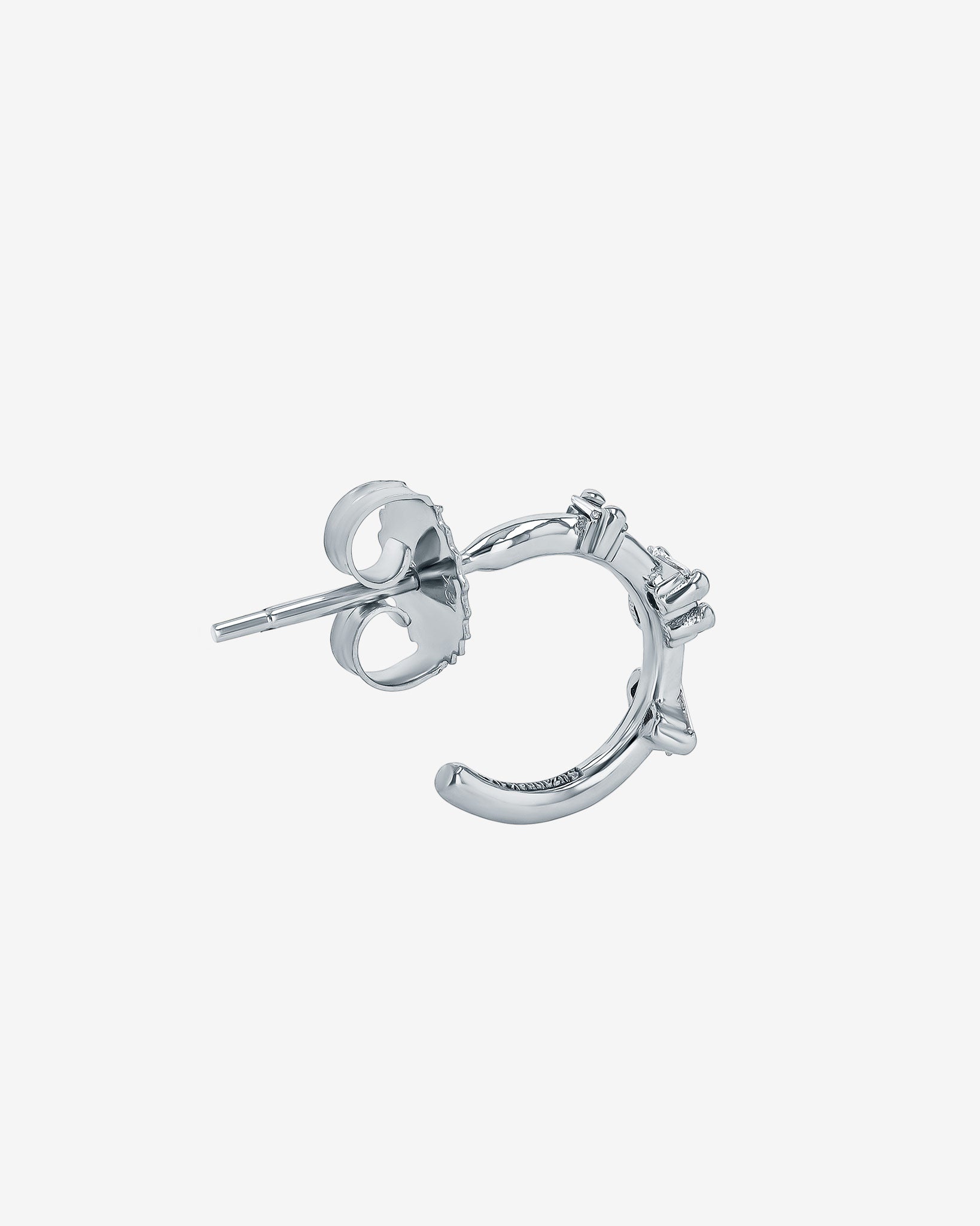 Suzanne Kalan Bold Diamond Barbwire Mini Hoops in 18k white gold